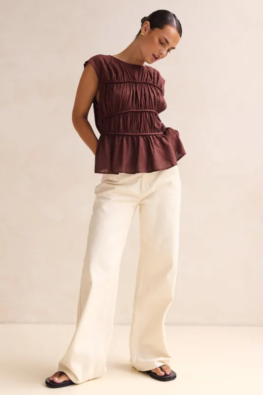 Hailey Top (Chestnut) sold by Runway Scout