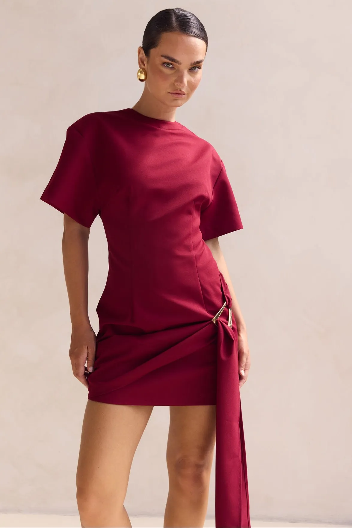 Cassidy Mini Dress (Wine) sold by Runway Scout product image thumbnail 3