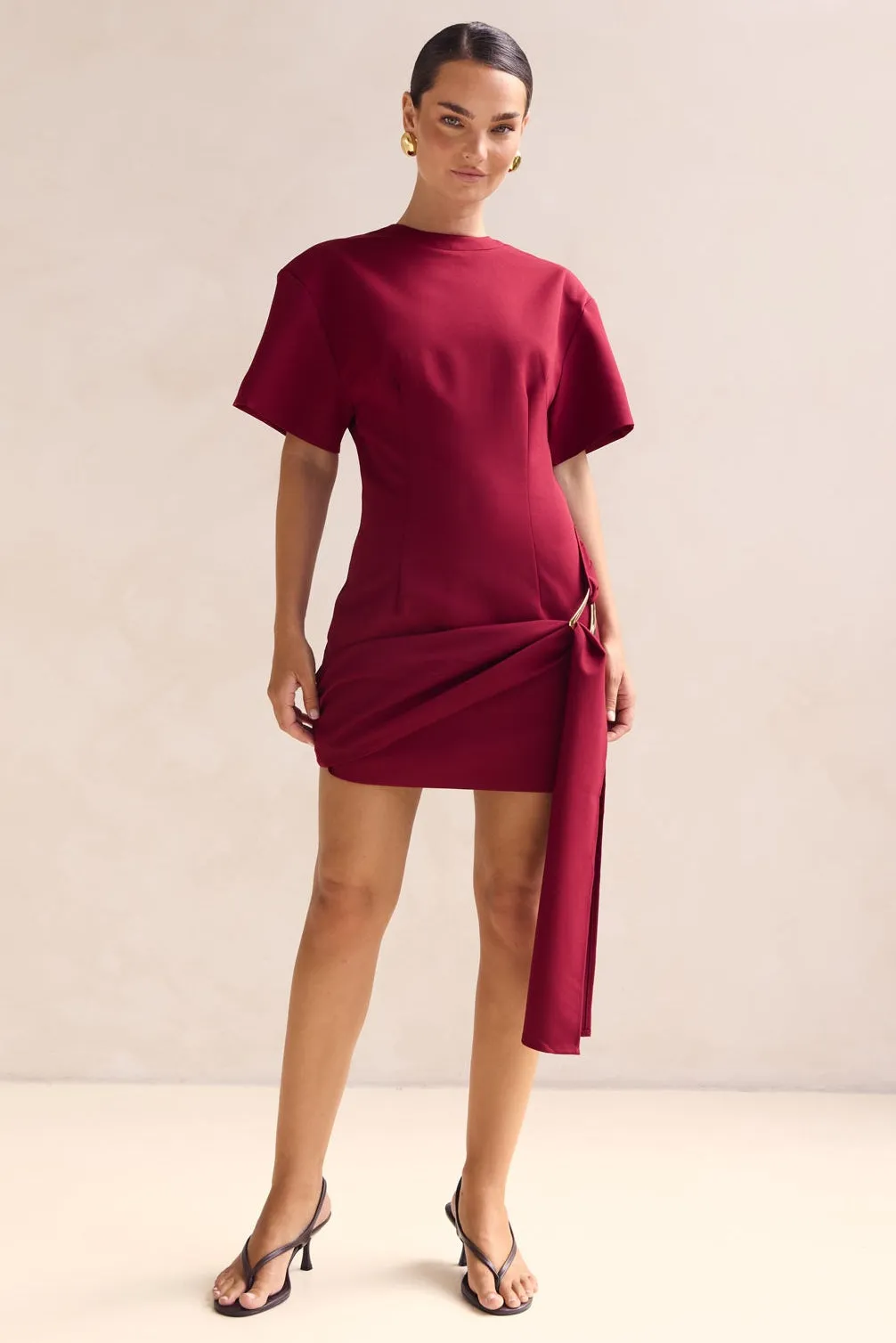 Cassidy Mini Dress (Wine) sold by Runway Scout