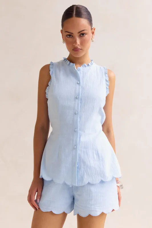Romeo Top (Blue) sold by Runway Scout