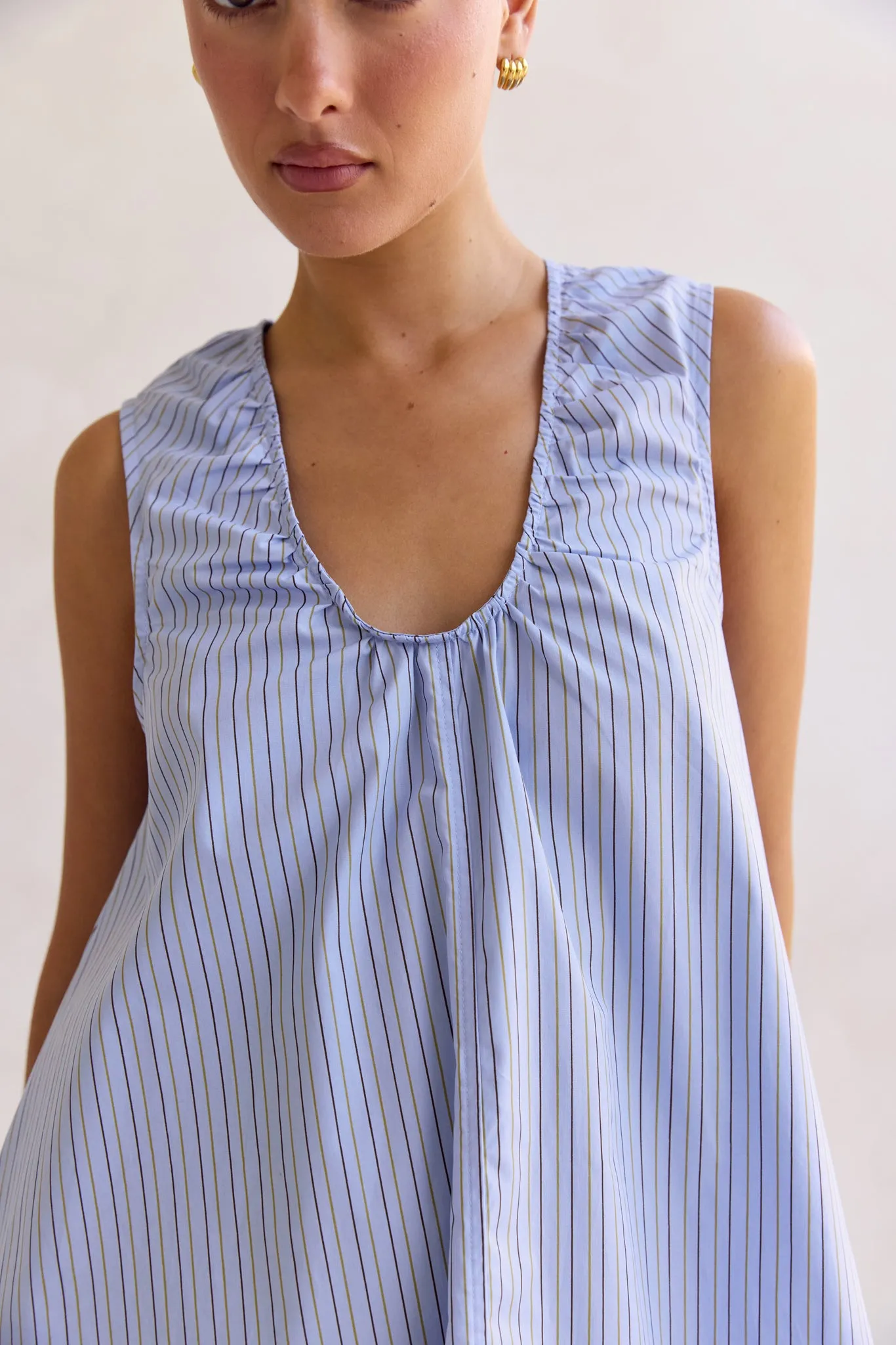 Raelle Mini Dress (Blue Stripe) sold by Runway Scout product image thumbnail 4