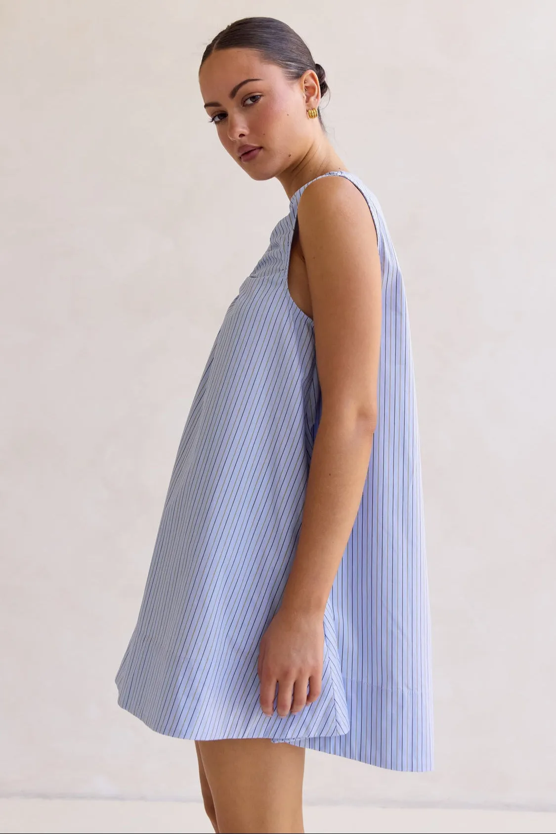 Raelle Mini Dress (Blue Stripe) sold by Runway Scout product image thumbnail 5