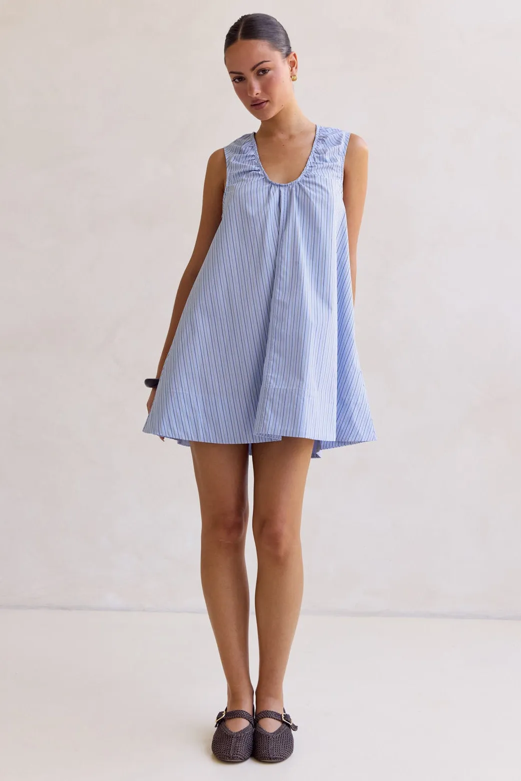Raelle Mini Dress (Blue Stripe) sold by Runway Scout product image thumbnail 2