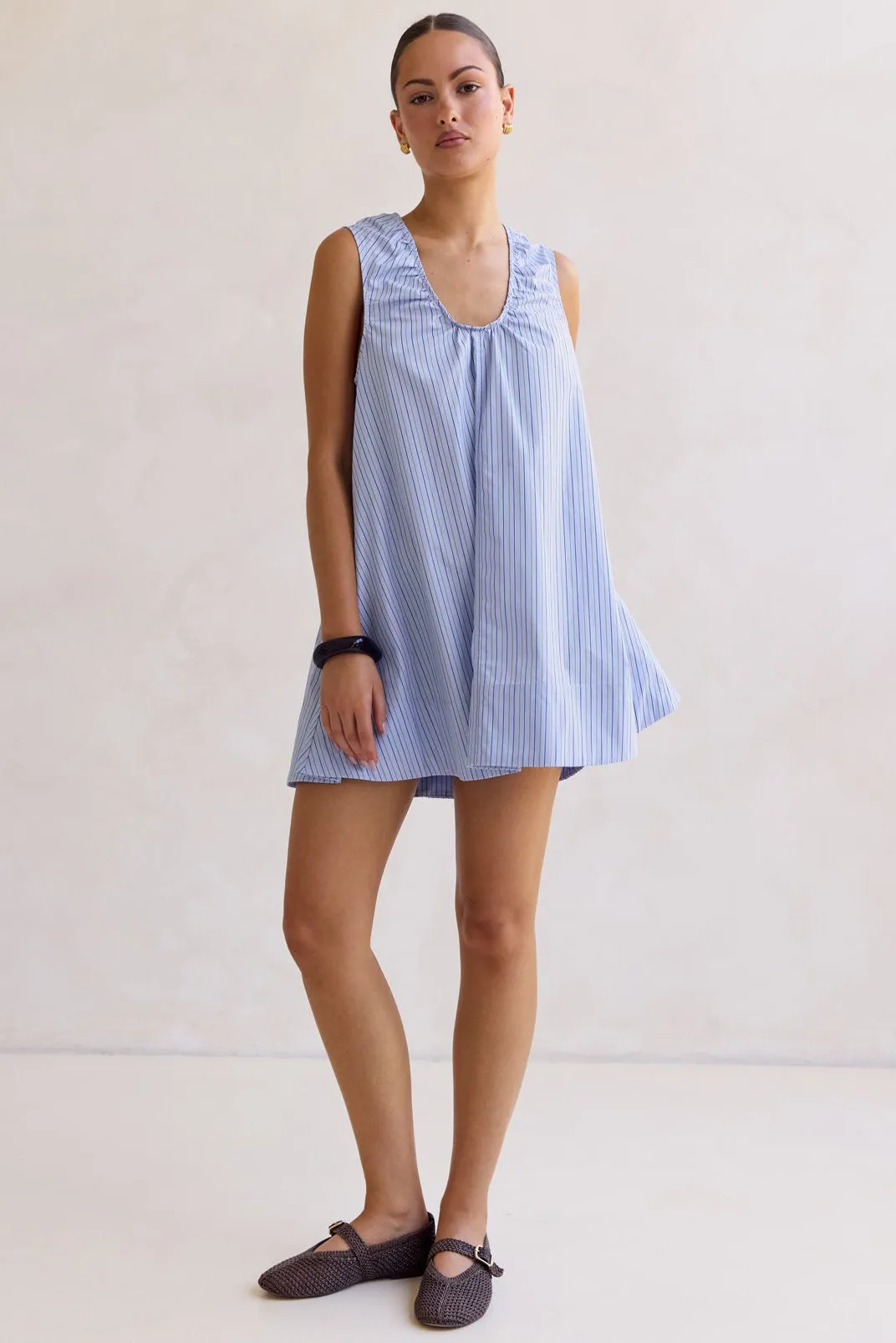 Raelle Mini Dress (Blue Stripe) sold by Runway Scout product image thumbnail 3