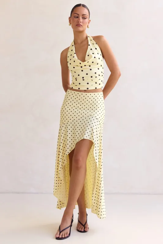 Franca Midi Skirt (Lemon) sold by Runway Scout
