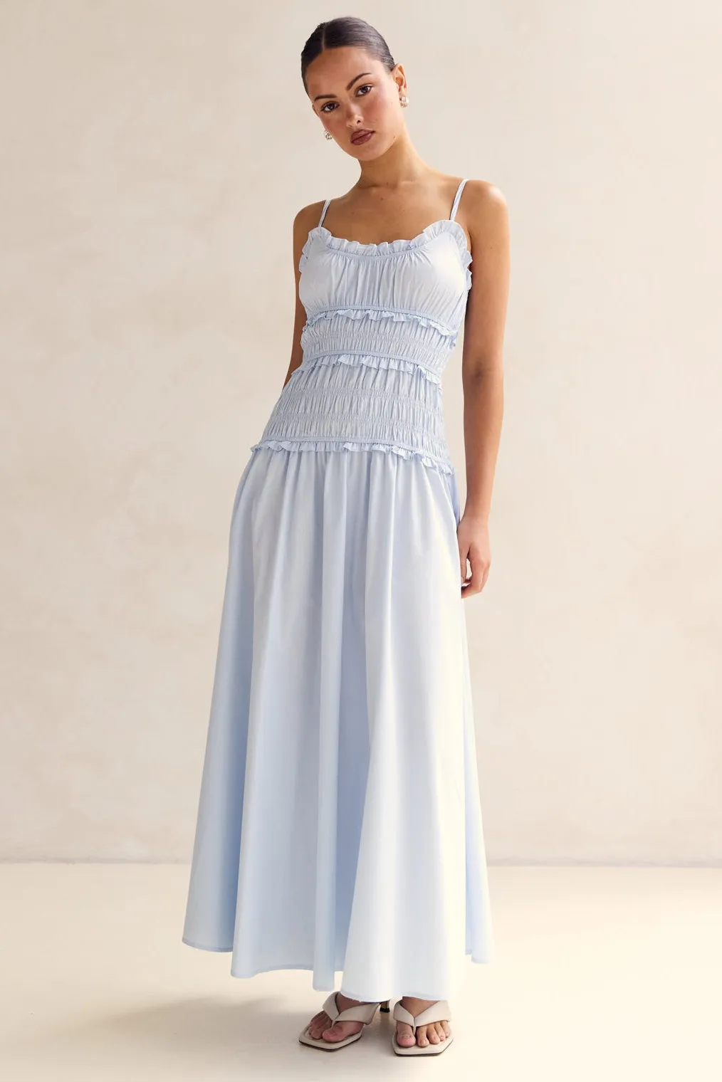 Brooke Maxi Dress (Blue) sold by Runway Scout