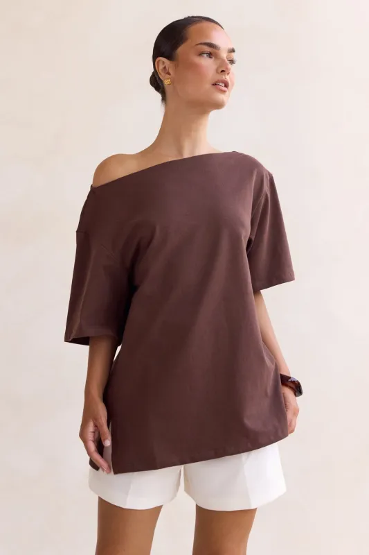 Tyler Tee (Chocolate) sold by Runway Scout