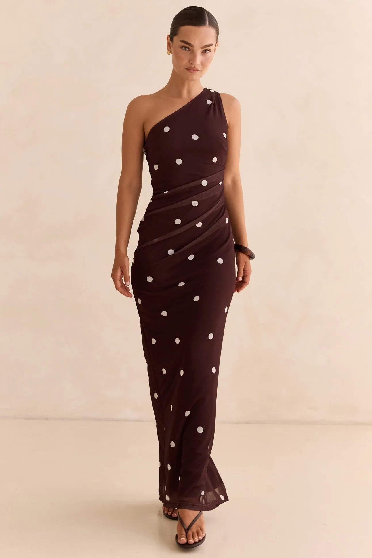 Allira Maxi Dress (Chocolate) sold by Runway Scout