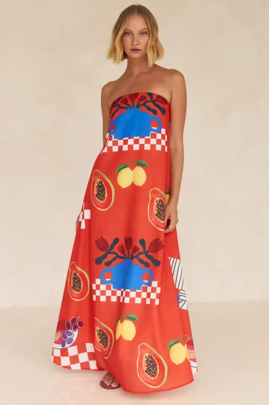 Fern Maxi Dress (Red) sold by Runway Scout