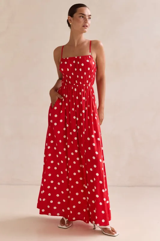 Clarissa Maxi Dress (Red) sold by Runway Scout