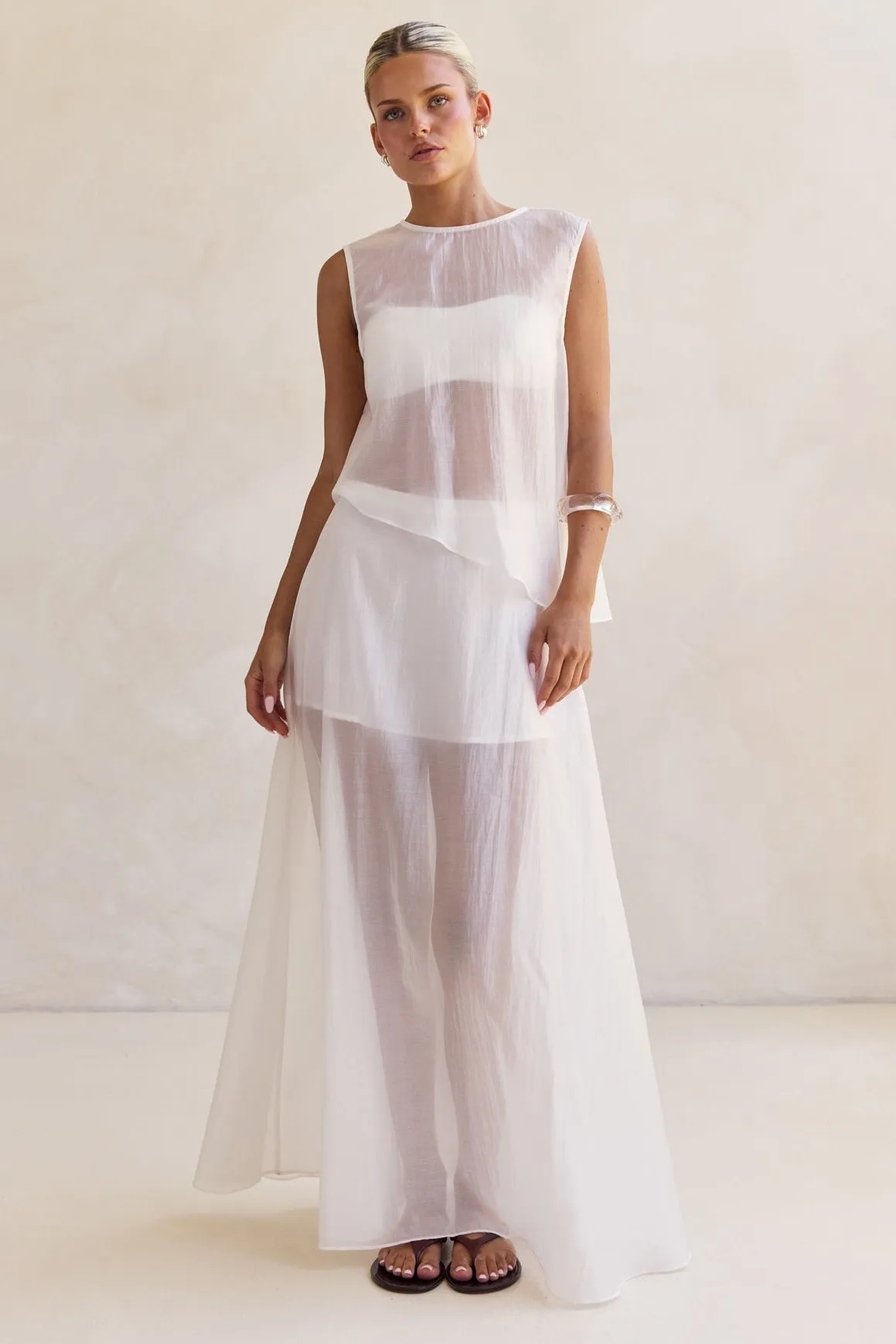 Lena Asym Top (White) sold by Runway Scout product image thumbnail 4