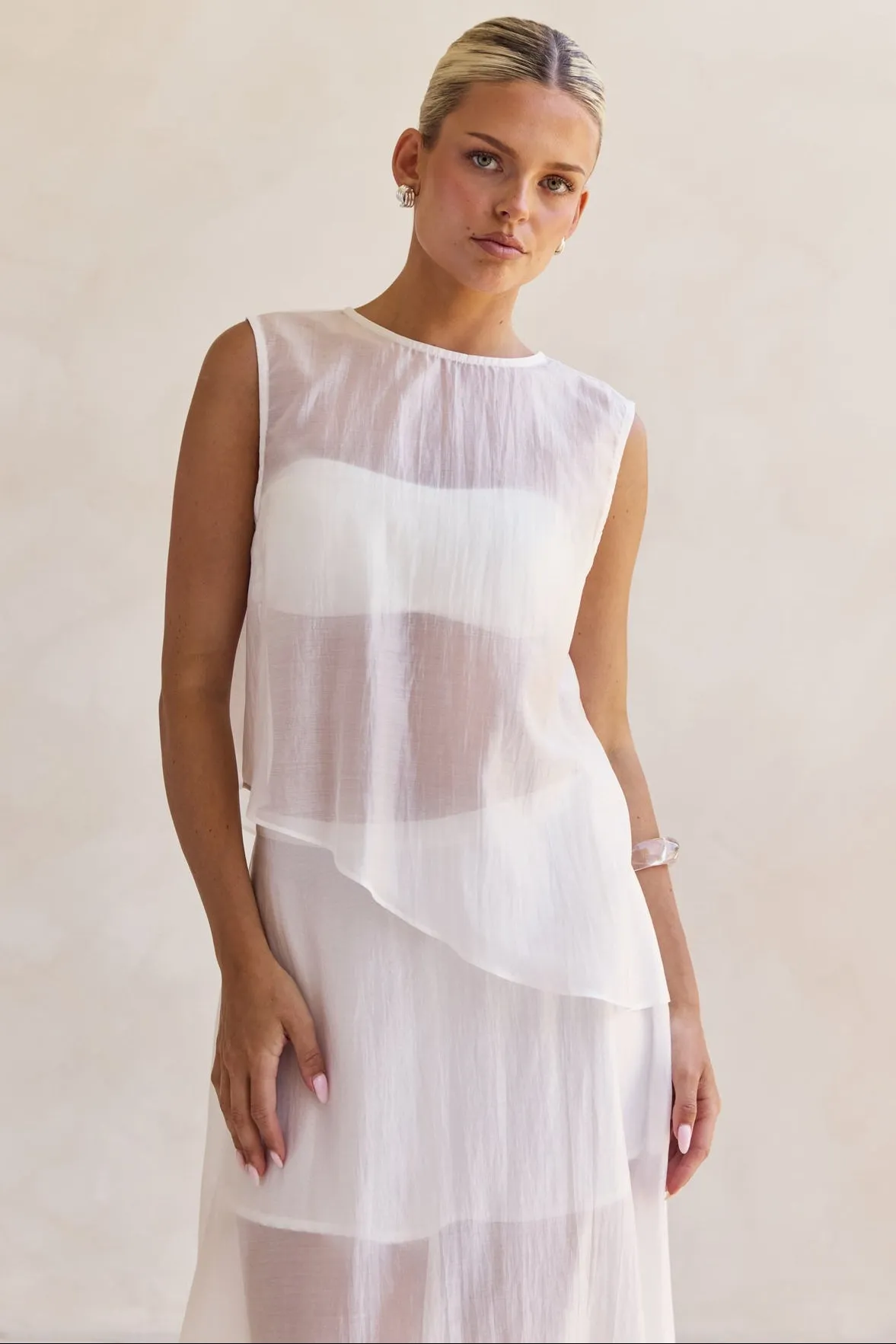 Lena Asym Top (White) sold by Runway Scout product image thumbnail 2