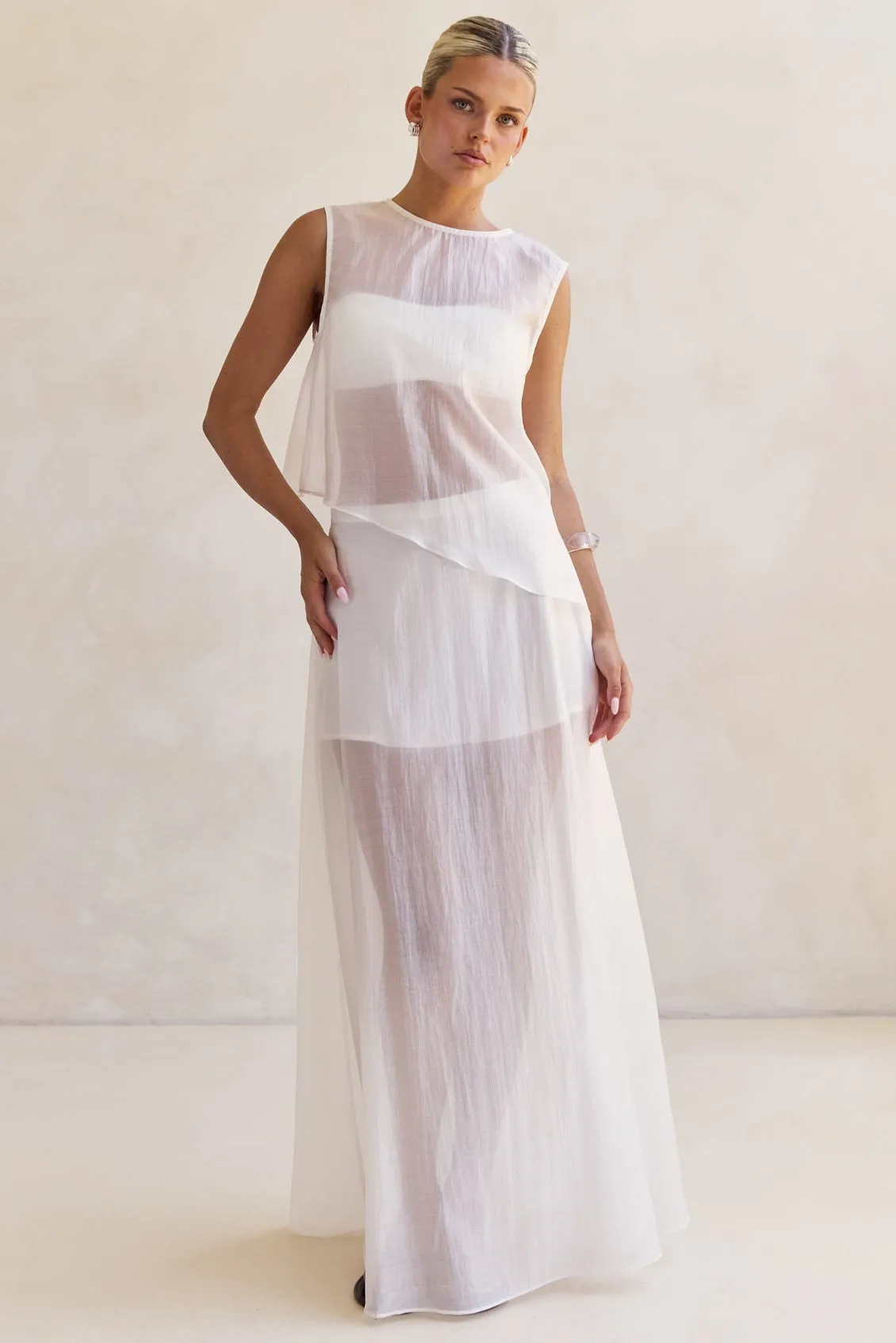 Lena Asym Top (White) sold by Runway Scout product image thumbnail 5