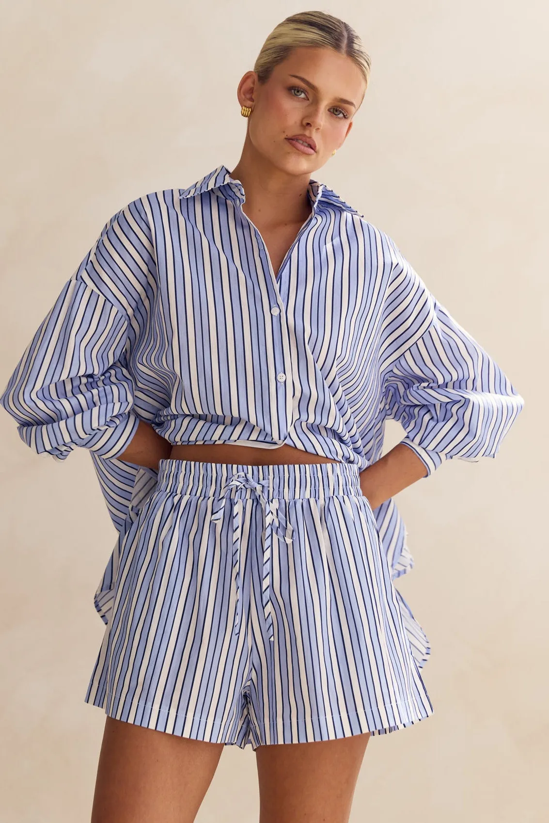 Priscilla Shorts (Blue) sold by Runway Scout