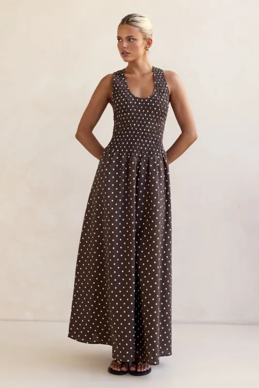 Annalee Maxi Dress (Chocolate) sold by Runway Scout