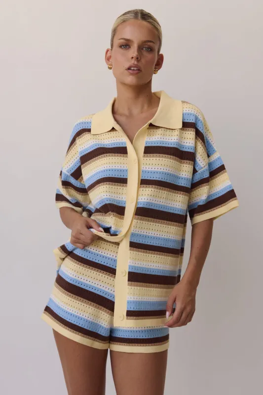 Harmony Knit Short (Mallorca Stripe) sold by Runway Scout