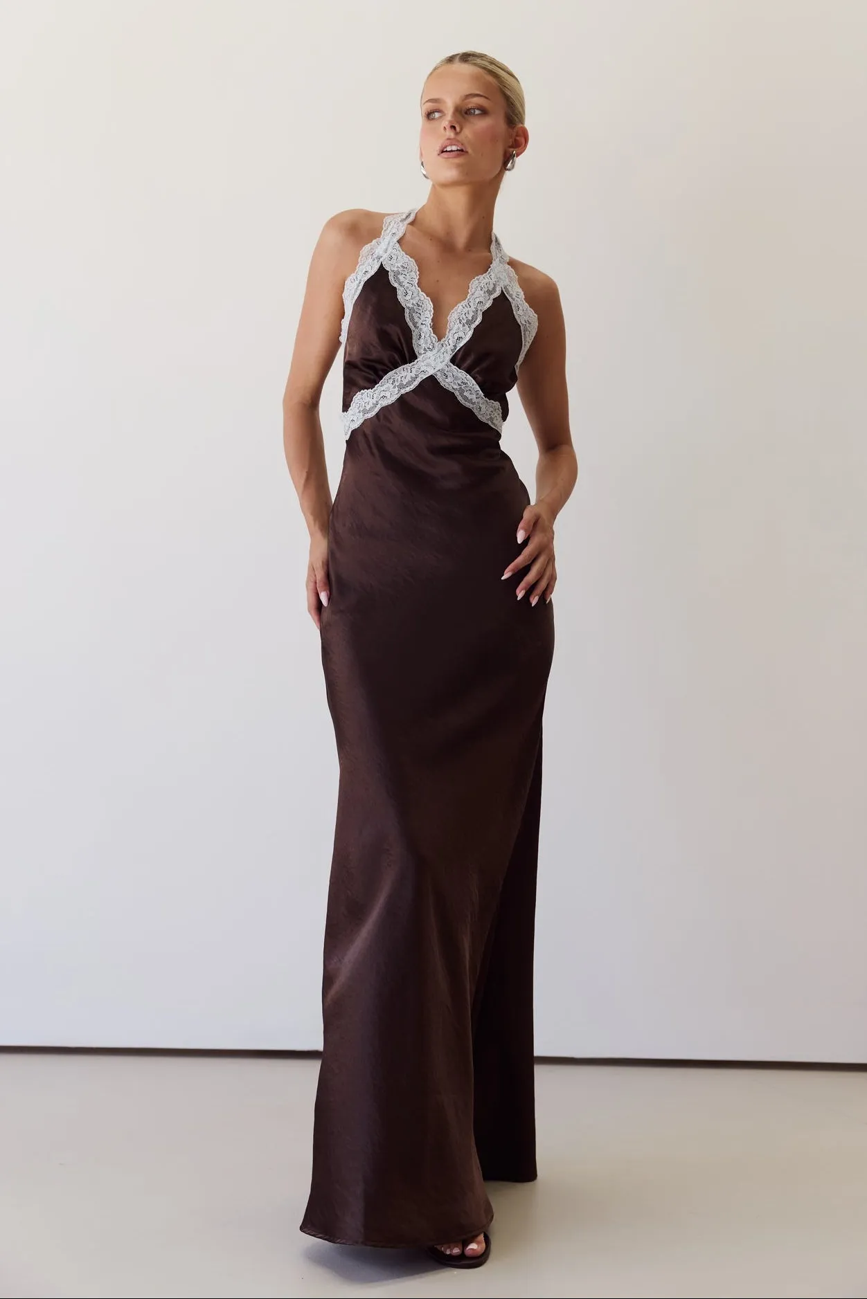 Tonya Maxi Dress (Chocolate) sold by Runway Scout product image thumbnail 3