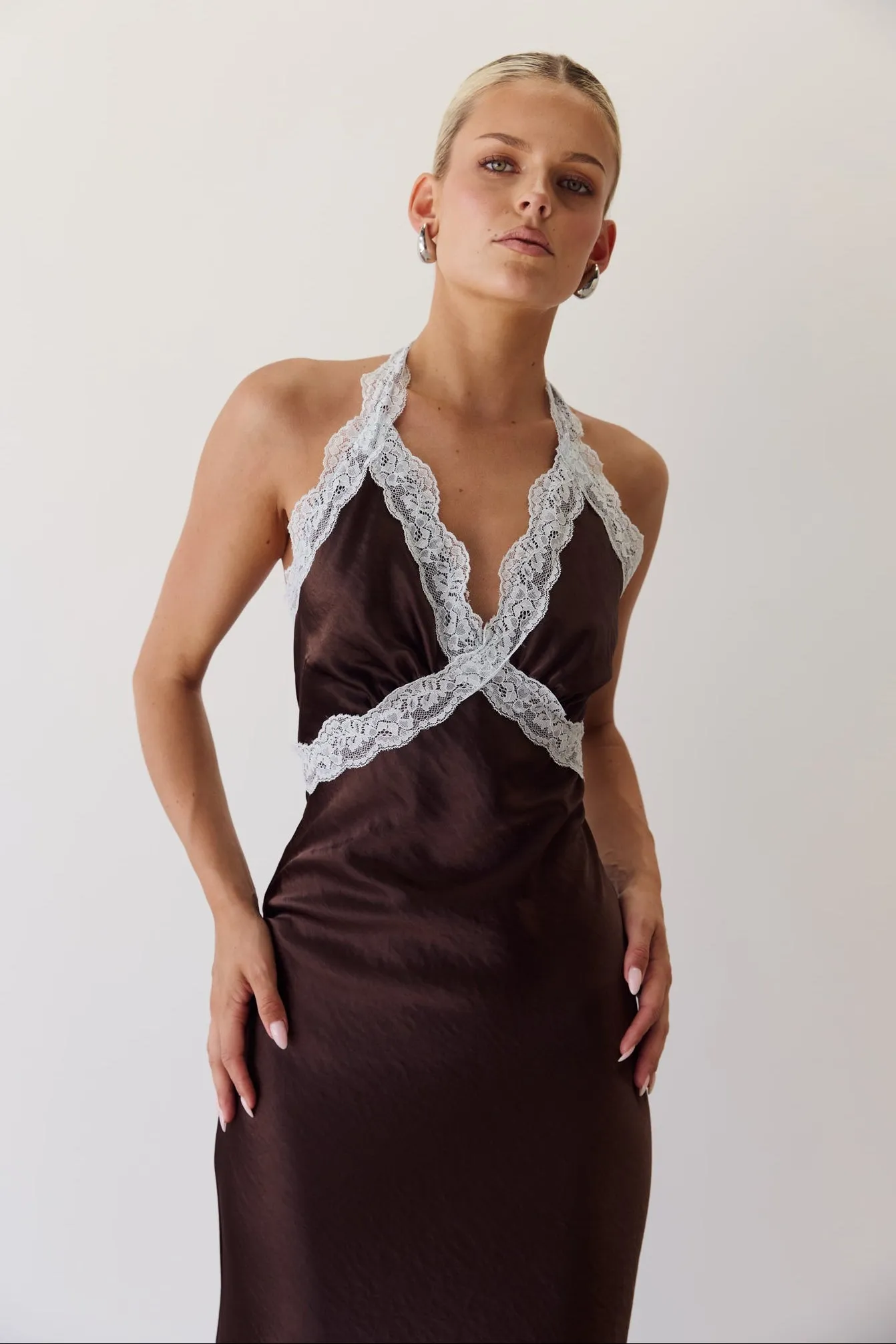 Tonya Maxi Dress (Chocolate) sold by Runway Scout product image thumbnail 2