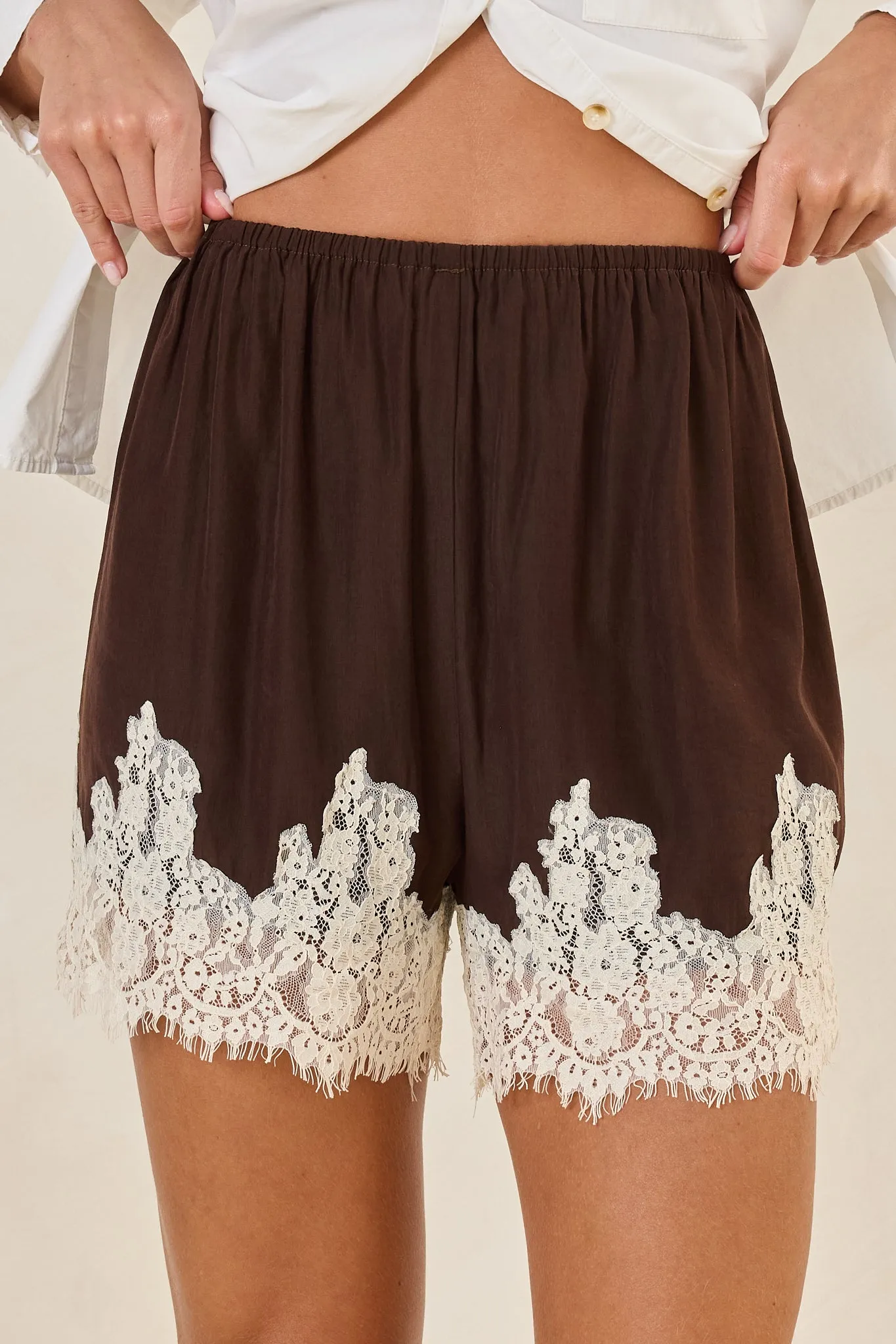 Cody Lace Short (Chocolate) sold by Runway Scout product image thumbnail 3