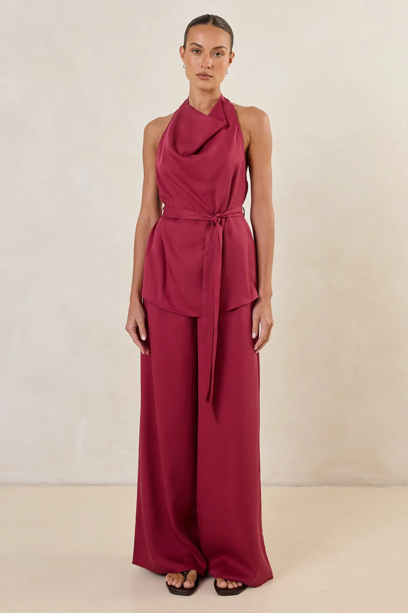 Raya Pant (Pomegranate) sold by Runway Scout