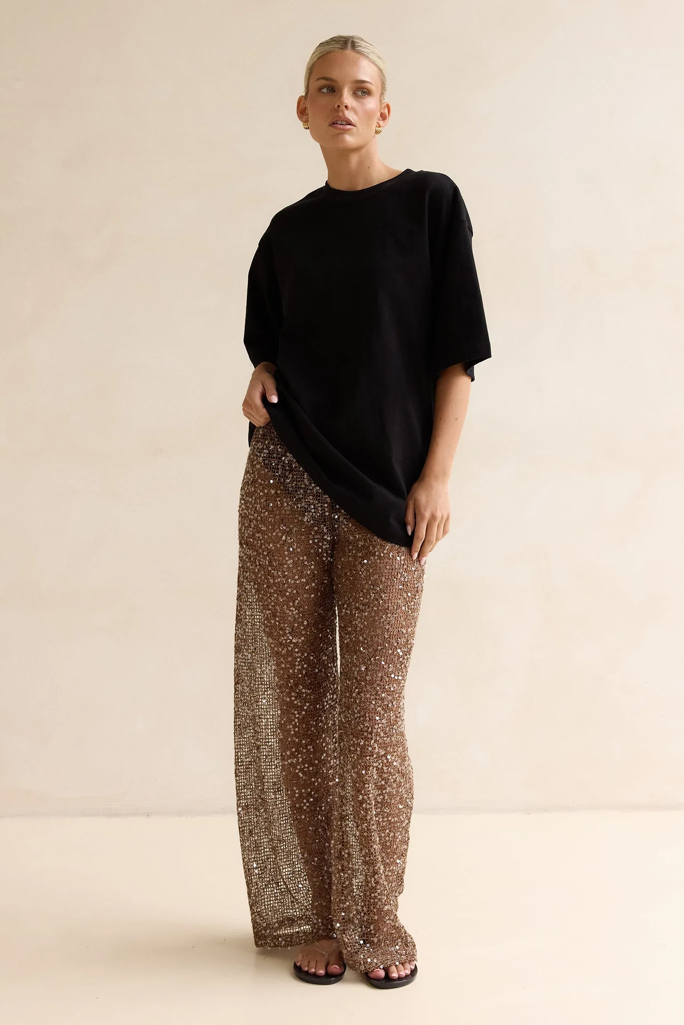 Edela Sequin Pant (Chocolate) sold by Runway Scout product image thumbnail 3
