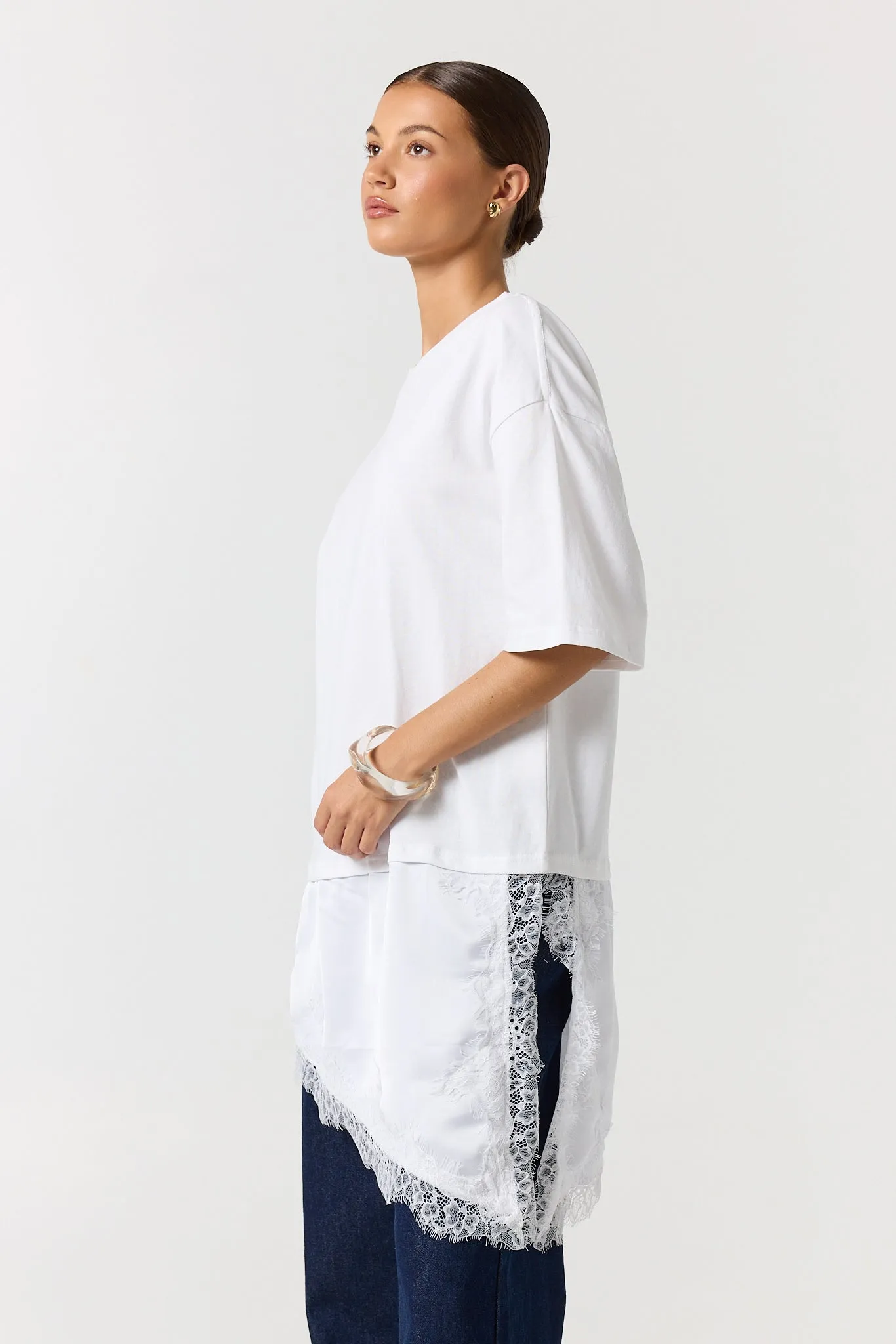 Eloise Lace Tee (White) sold by Runway Scout product image thumbnail 5
