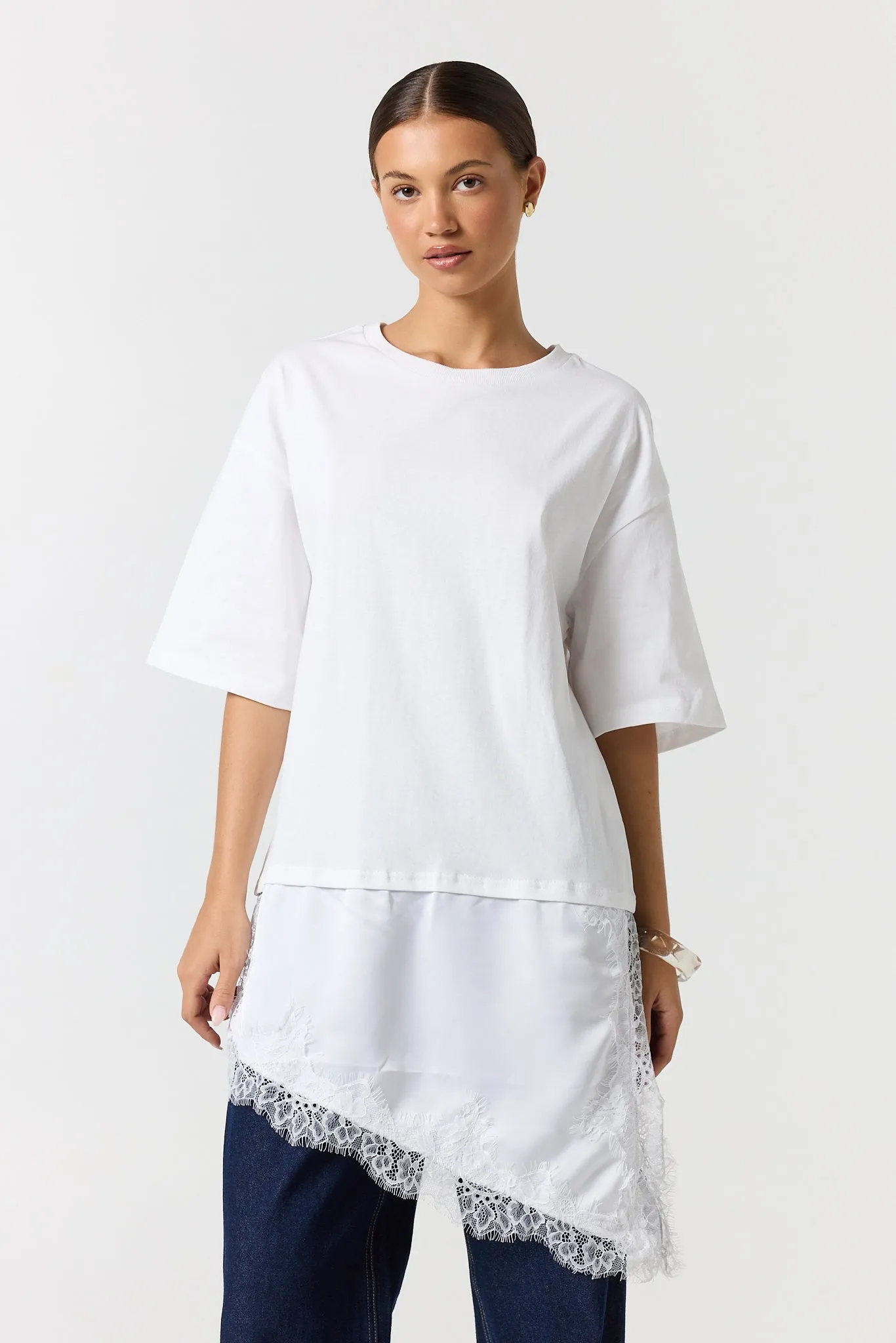 Eloise Lace Tee (White) sold by Runway Scout product image thumbnail 4