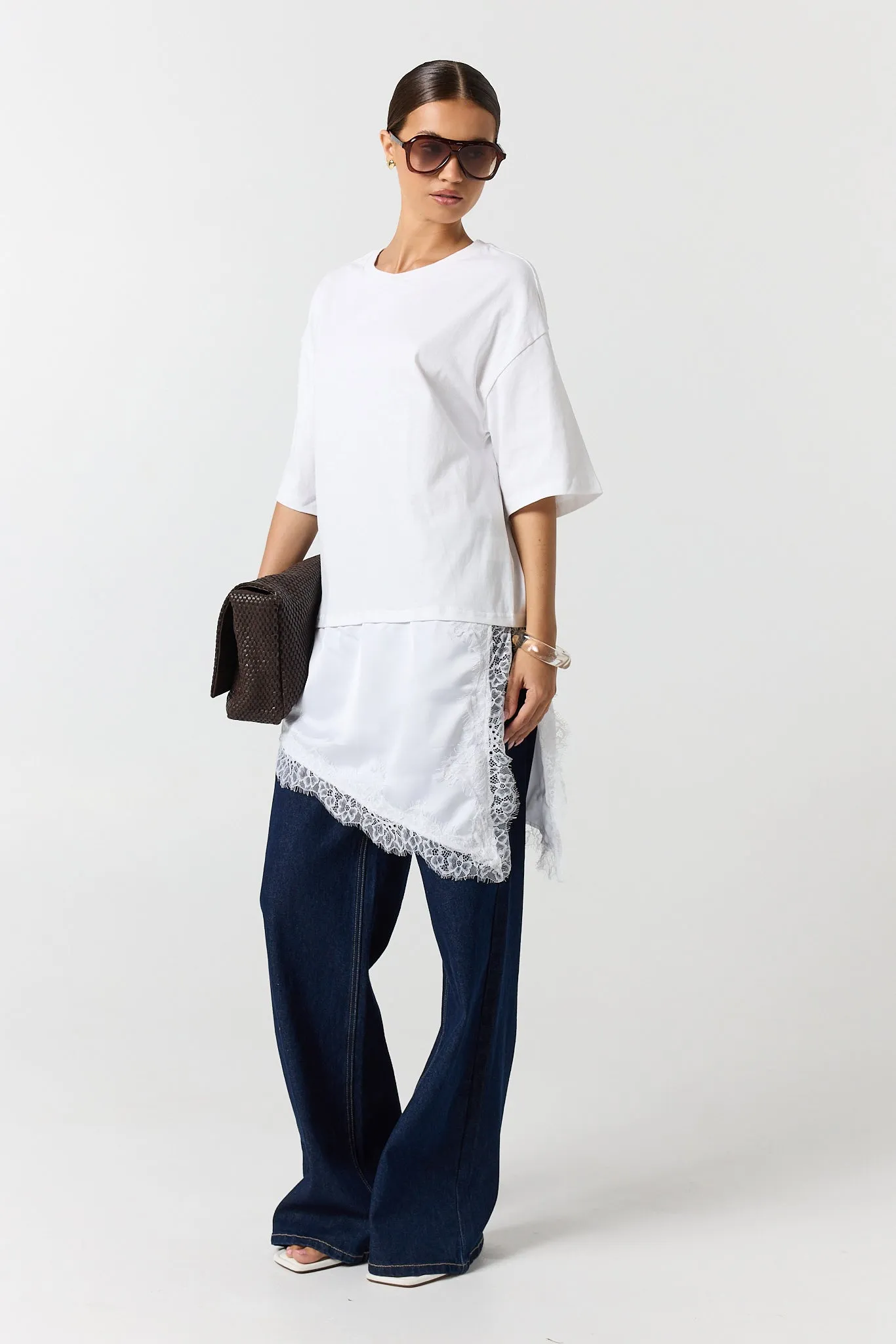 Eloise Lace Tee (White) sold by Runway Scout product image thumbnail 3