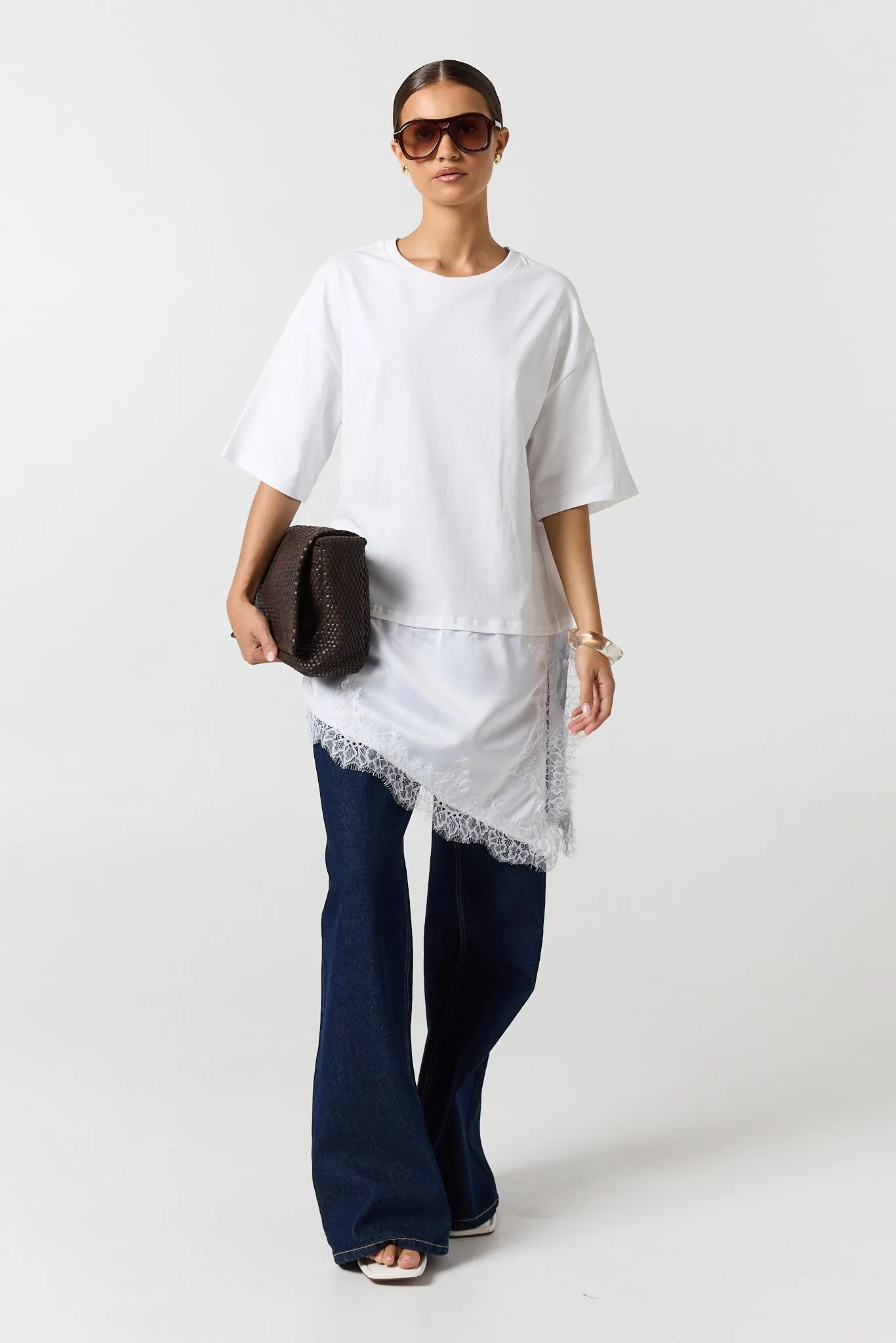 Eloise Lace Tee (White) sold by Runway Scout product image thumbnail 2