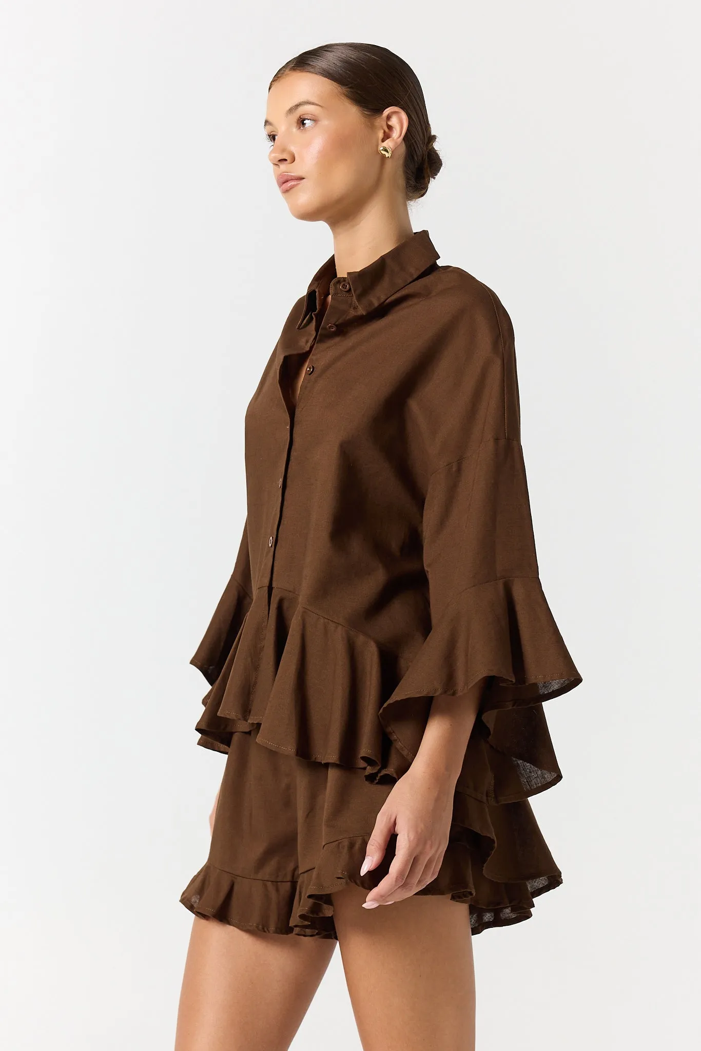 Eilish Shirt (Chocolate) sold by Runway Scout product image thumbnail 3