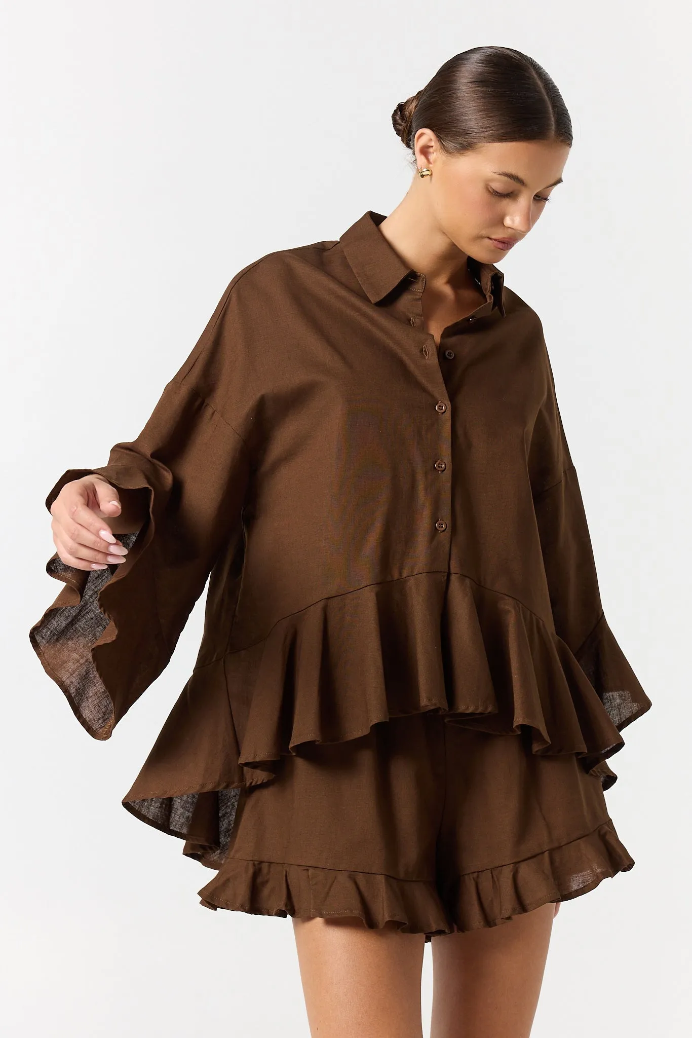 Eilish Shirt (Chocolate) sold by Runway Scout product image thumbnail 2