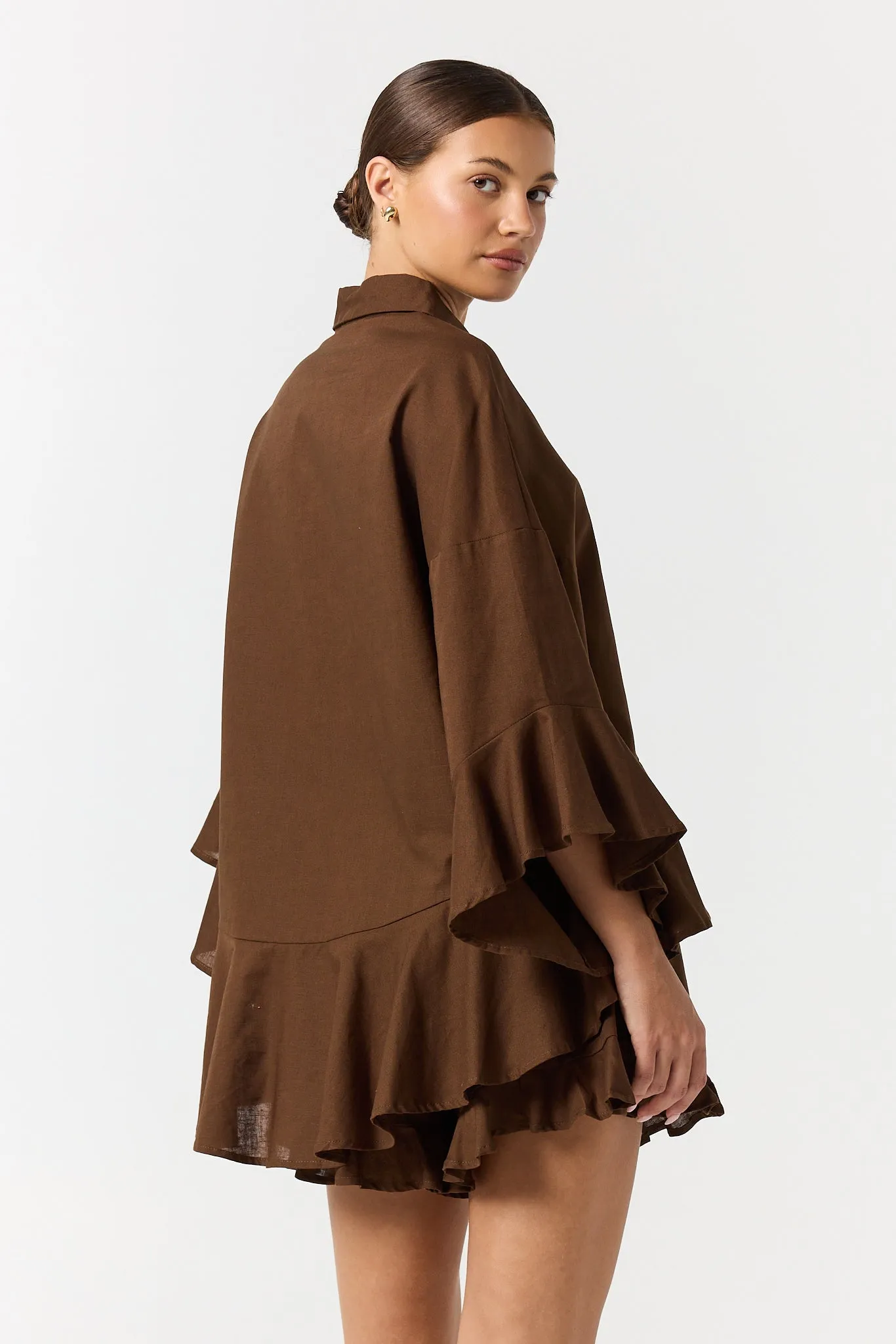 Eilish Shirt (Chocolate) sold by Runway Scout product image thumbnail 5