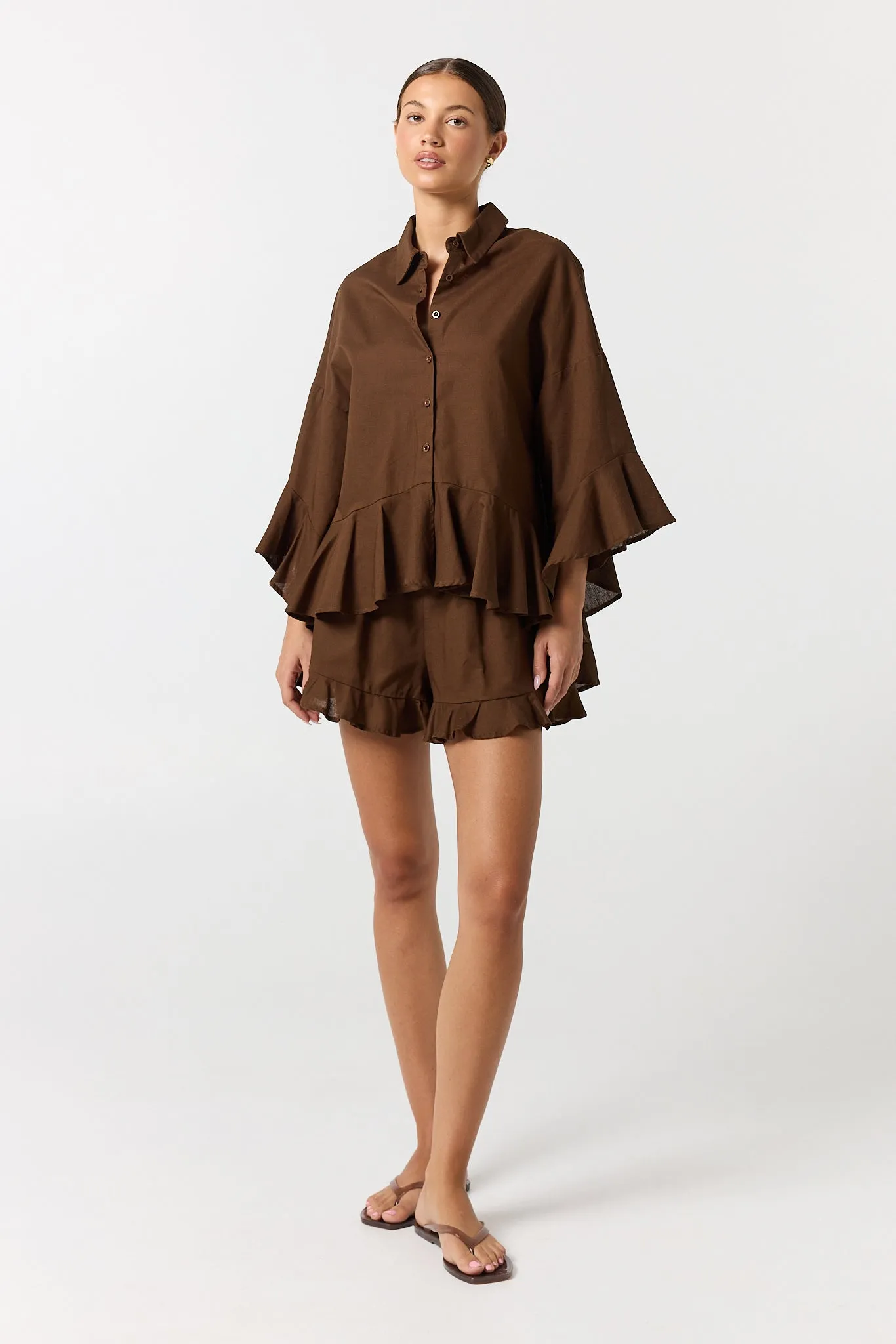 Eilish Shirt (Chocolate) sold by Runway Scout