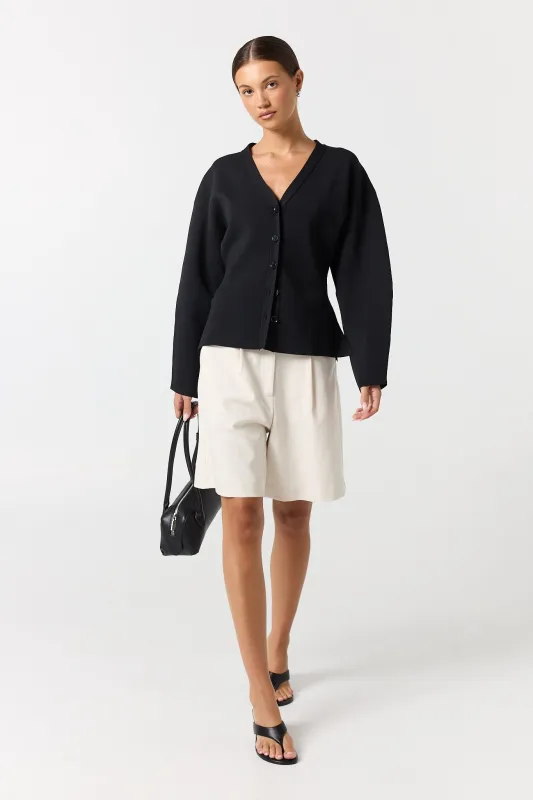 Matilda Cinched Cardigan (Black) made by Runway Scout