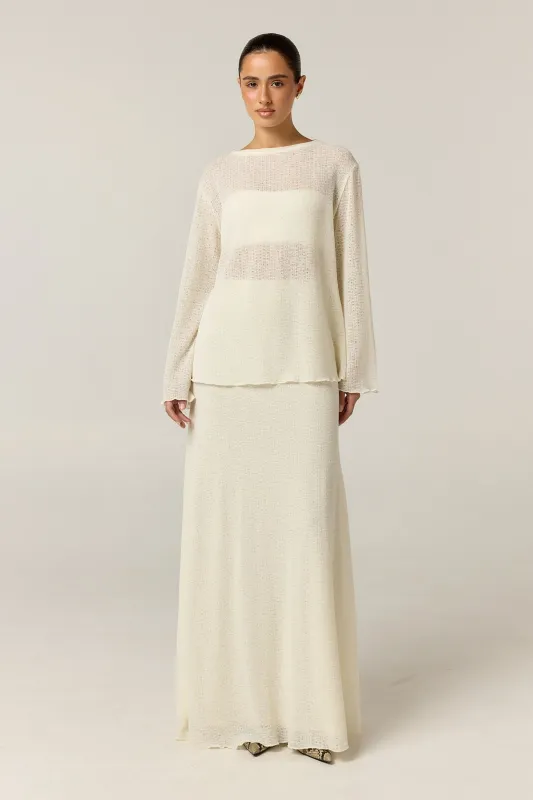 Goldie Knit Set (Cream) made by Runway Scout