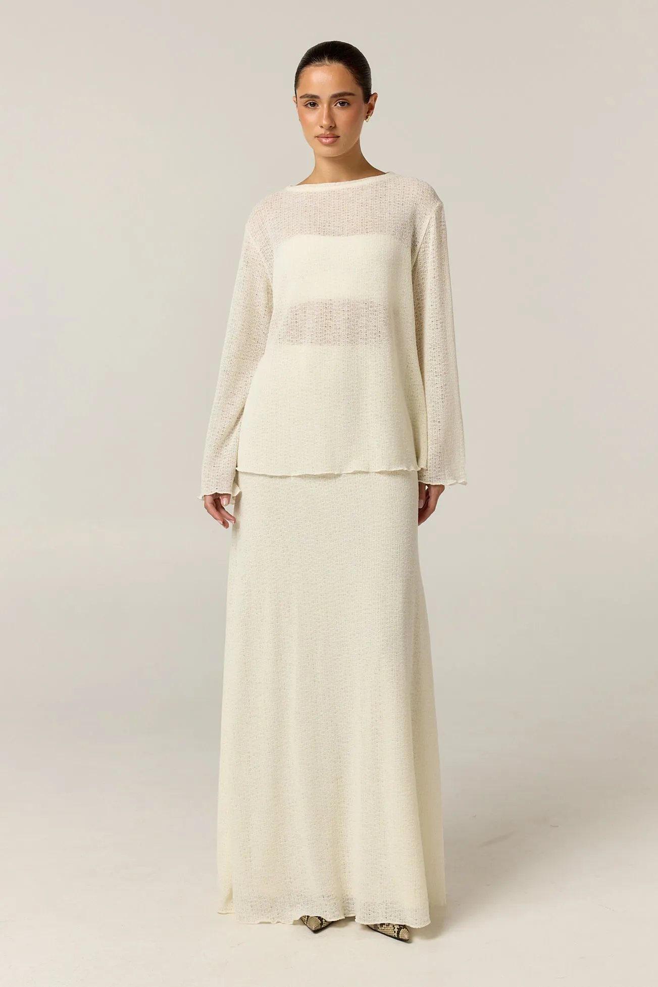 Goldie Knit Set (Cream) sold by Runway Scout
