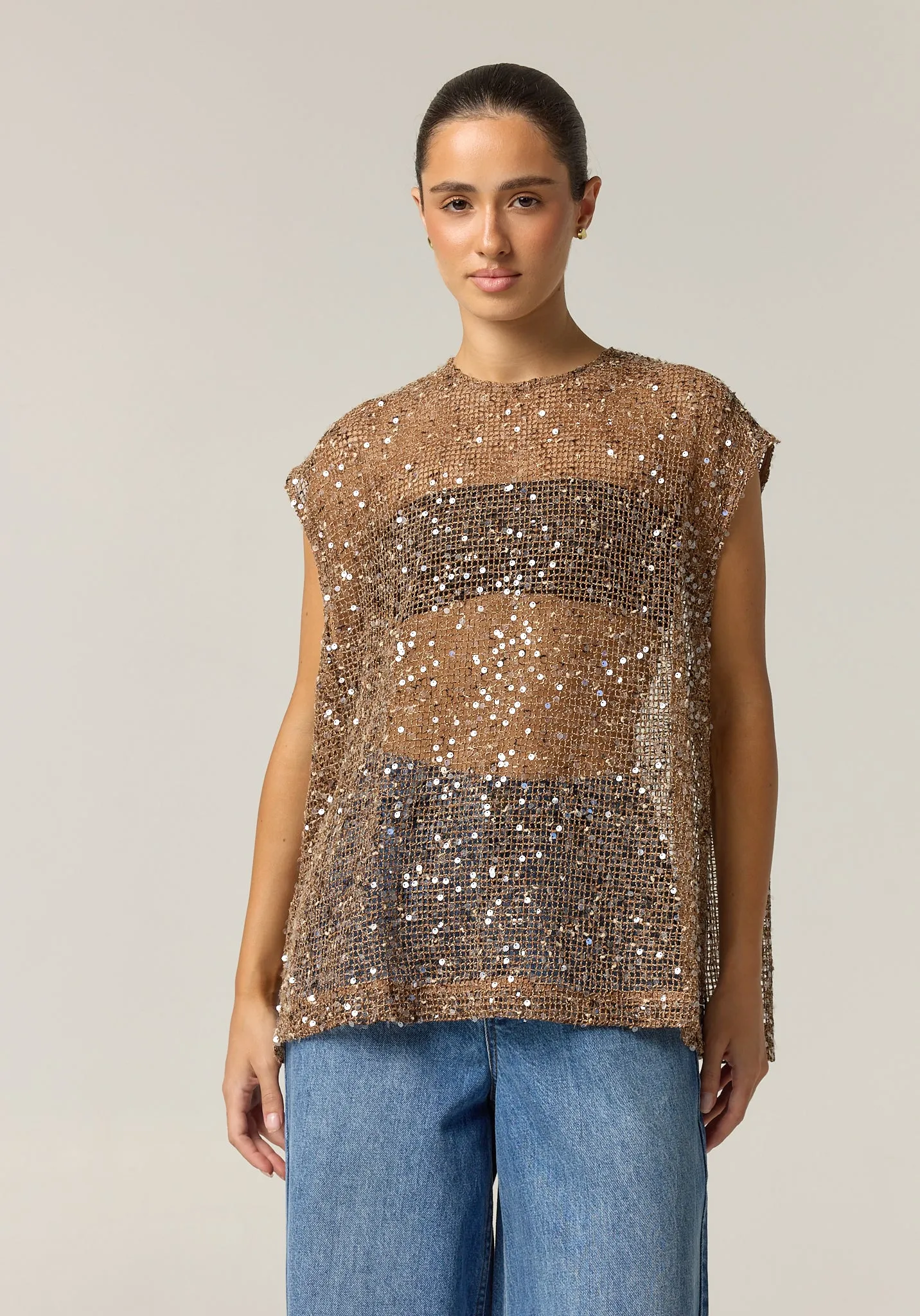 Edela Sequin Top (Chocolate) sold by Runway Scout product image thumbnail 4