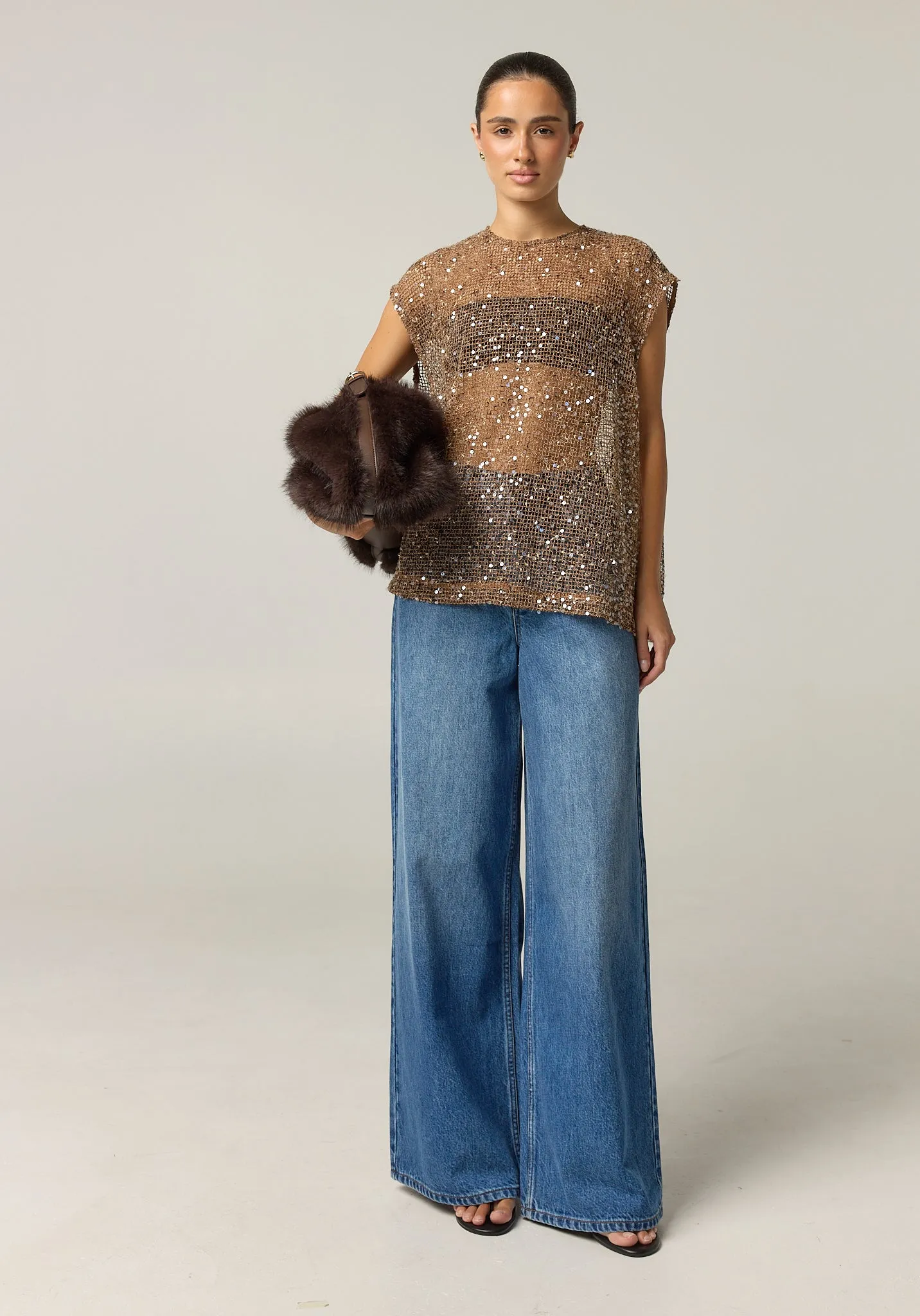 Edela Sequin Top (Chocolate) sold by Runway Scout product image thumbnail 5