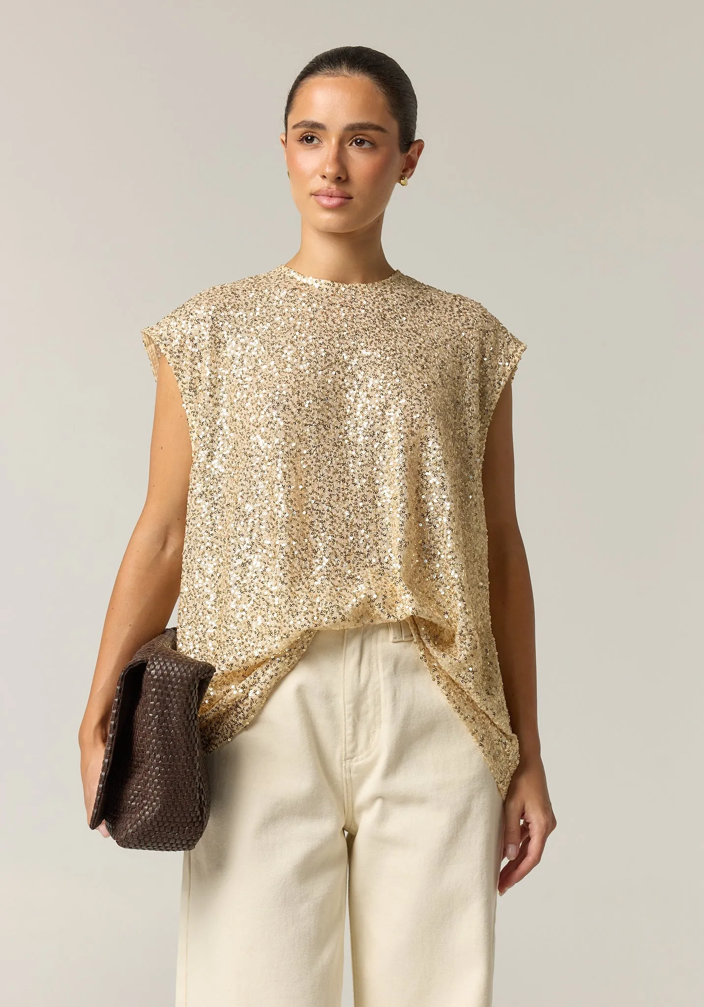 Stevie Sequin Top (Gold) sold by Runway Scout product image thumbnail 3