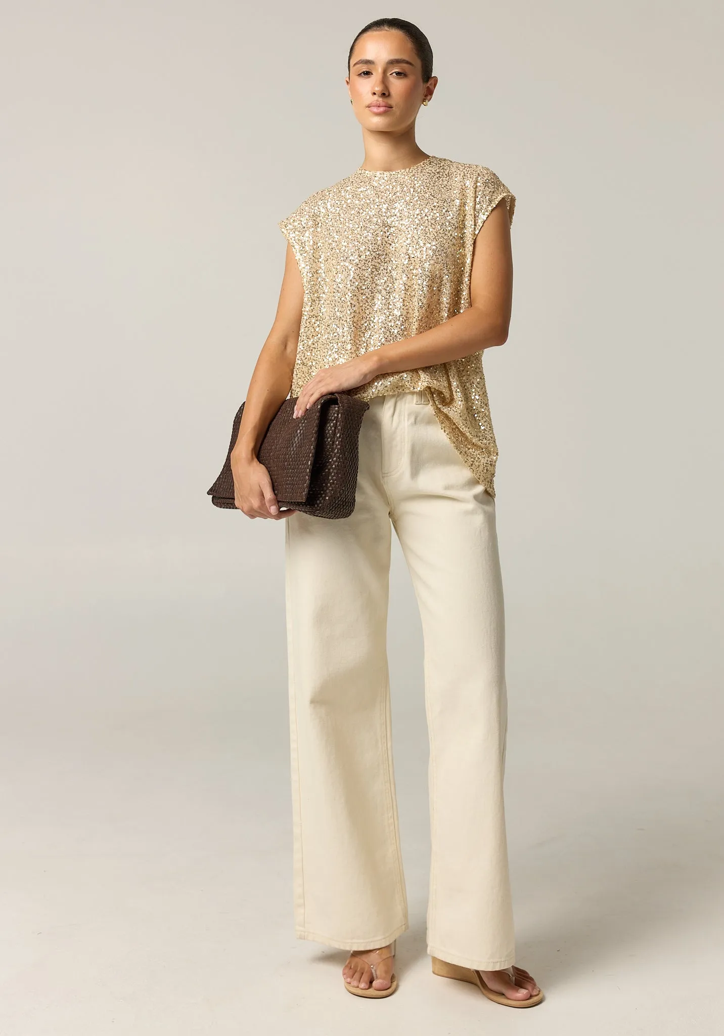 Stevie Sequin Top (Gold) sold by Runway Scout product image thumbnail 2