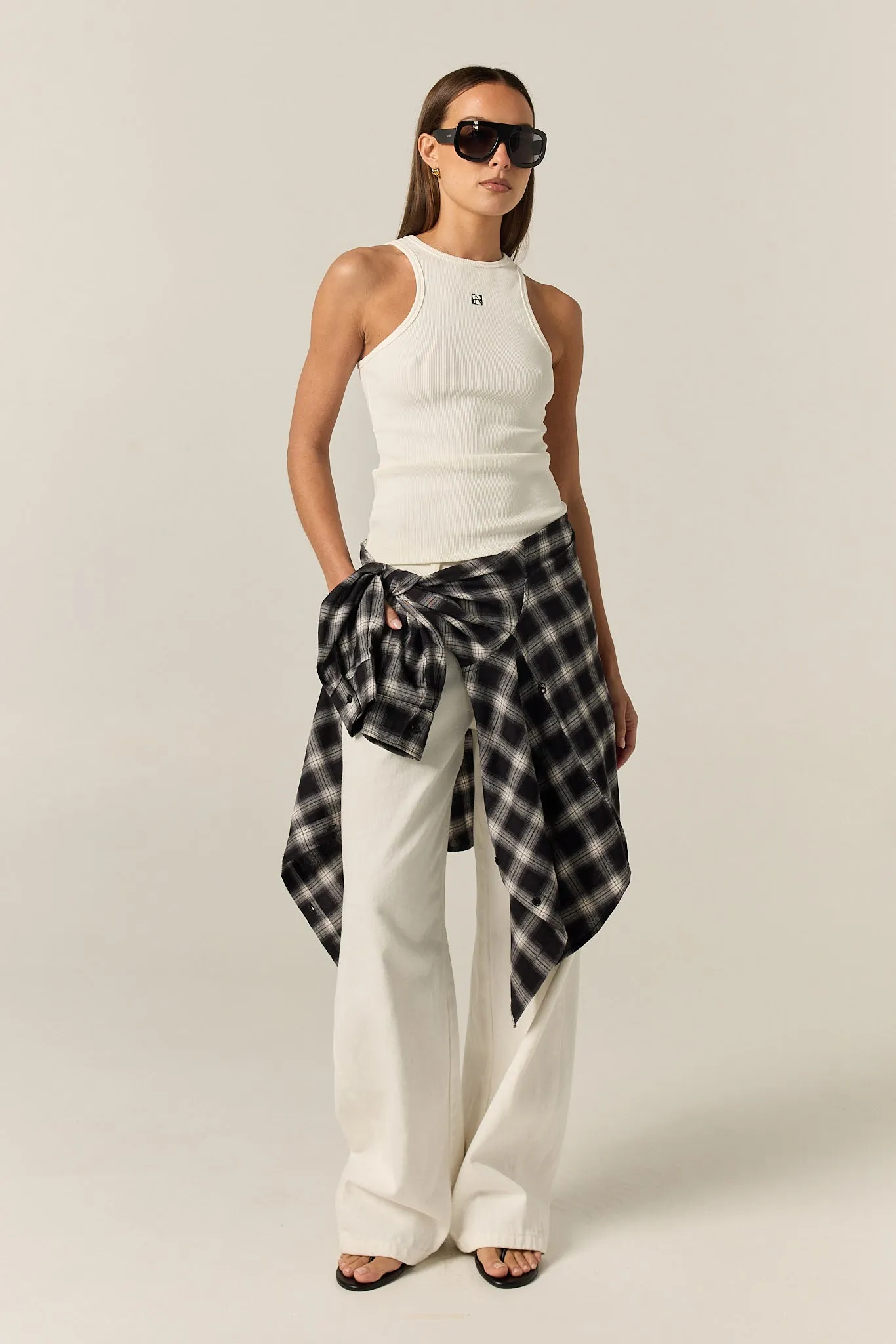 Dylan Monogram Tank (White) sold by Runway Scout product image thumbnail 3
