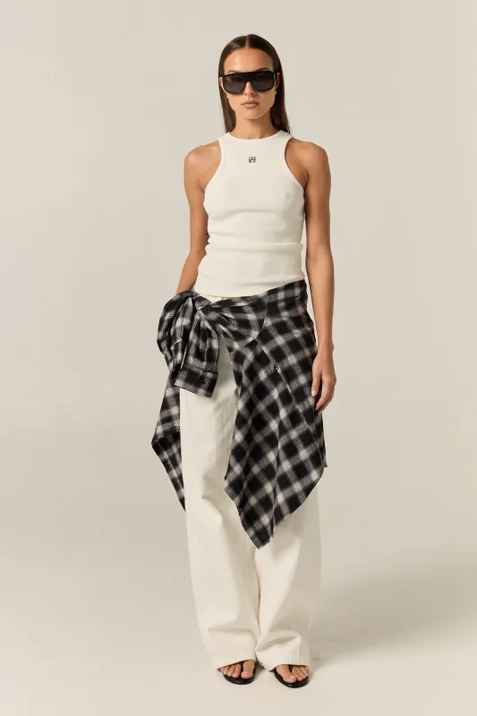 Dylan Monogram Tank (White) made by Runway Scout