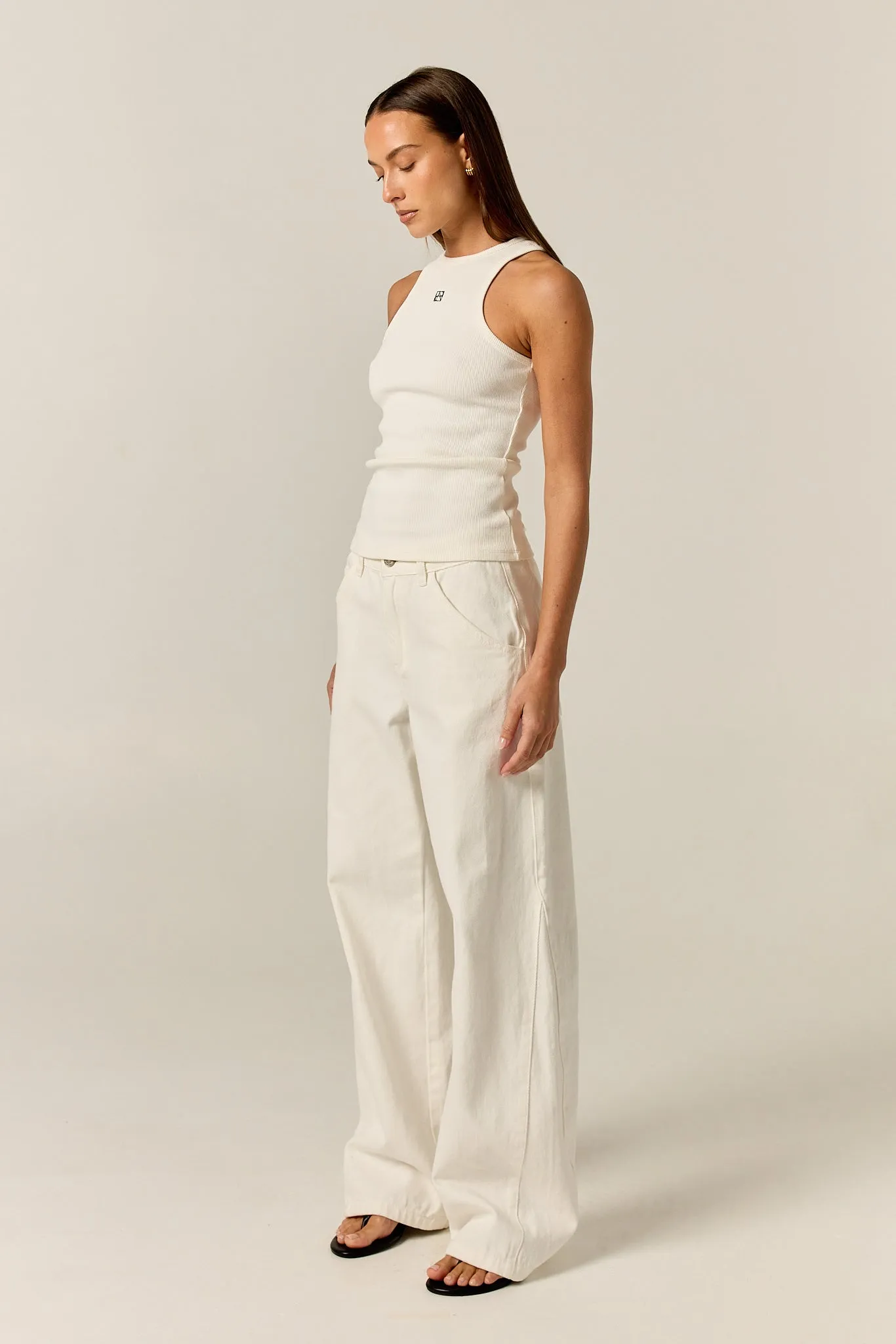 Dylan Monogram Tank (White) sold by Runway Scout product image thumbnail 5