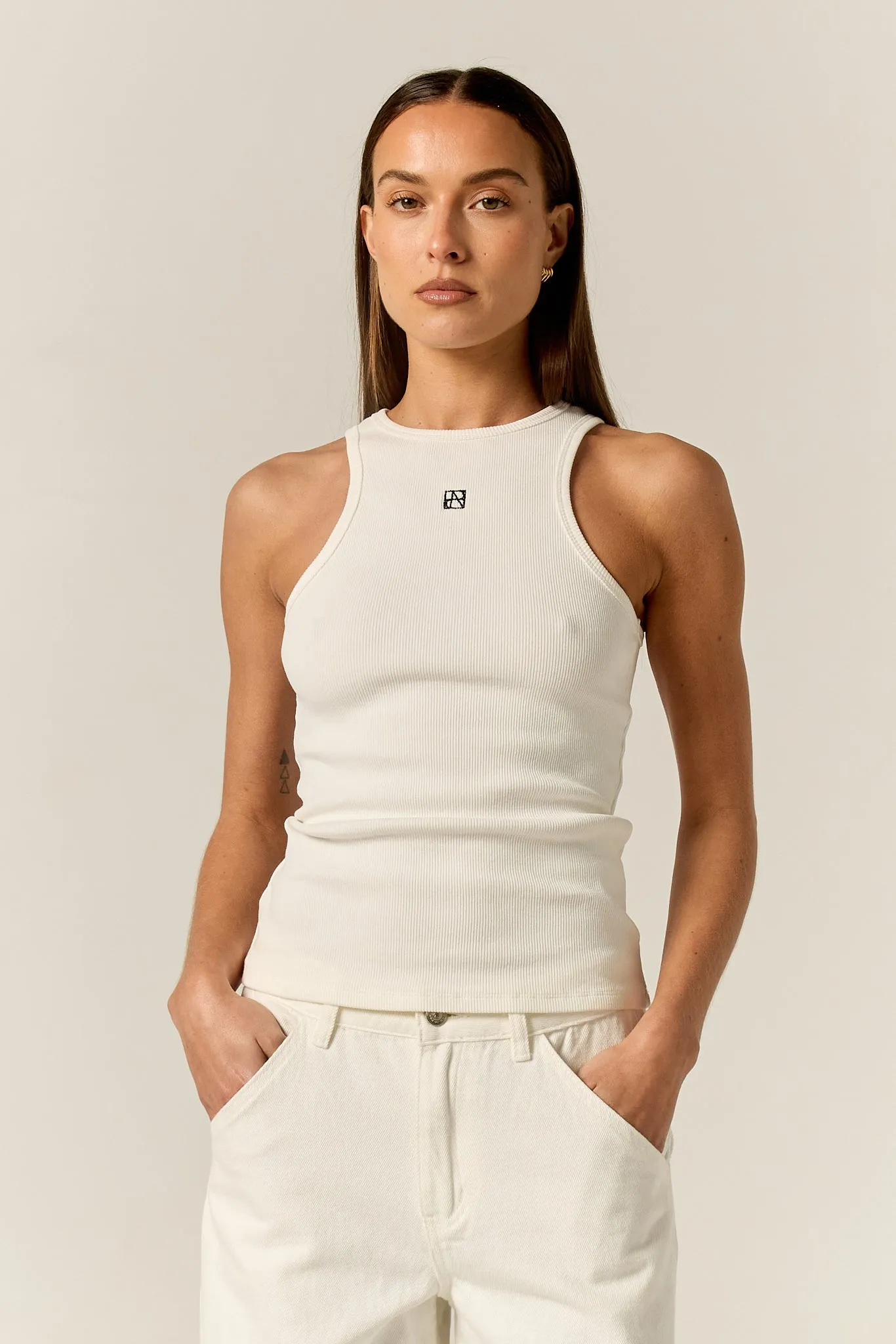 Dylan Monogram Tank (White) sold by Runway Scout product image thumbnail 4