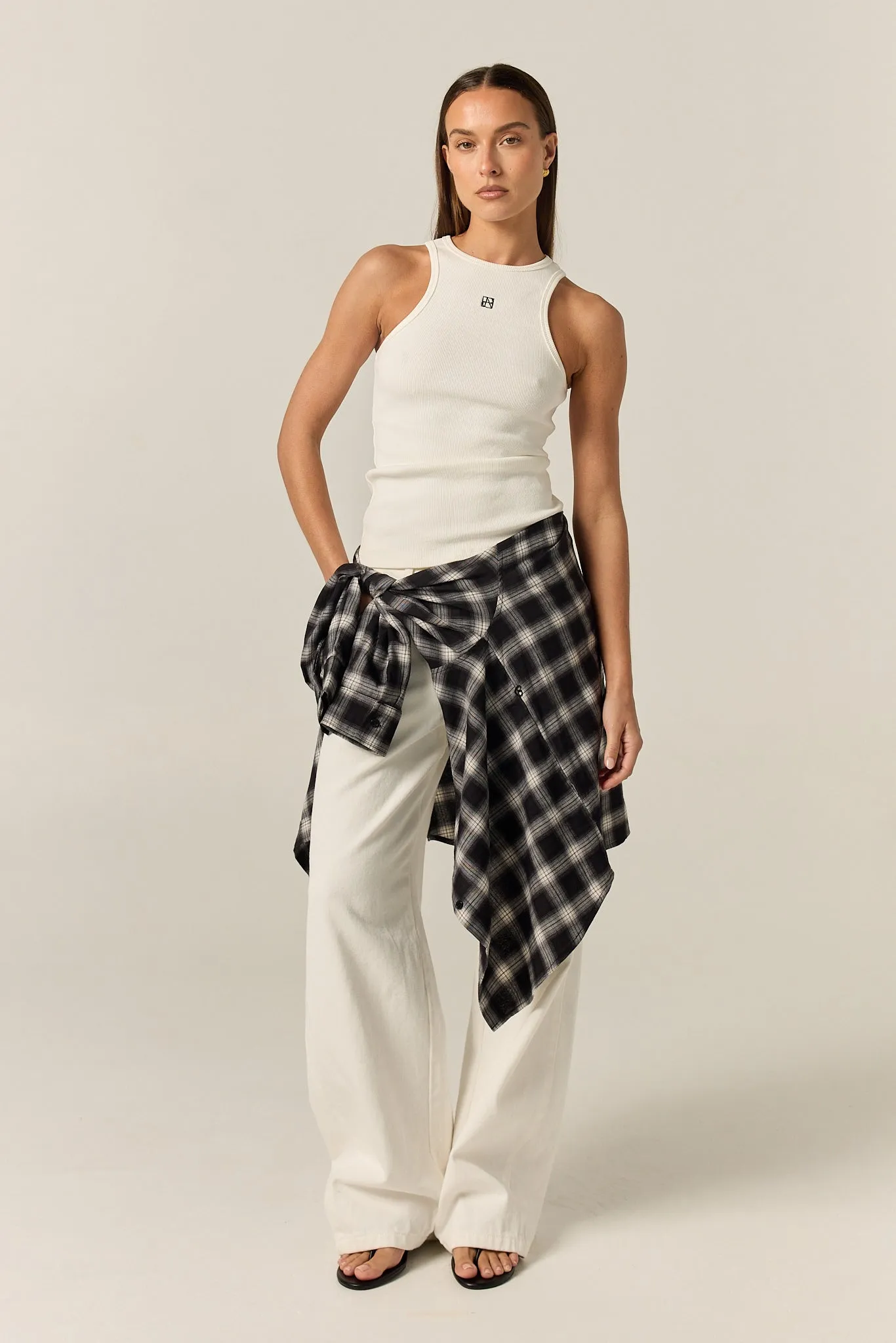 Dylan Monogram Tank (White) sold by Runway Scout product image thumbnail 2