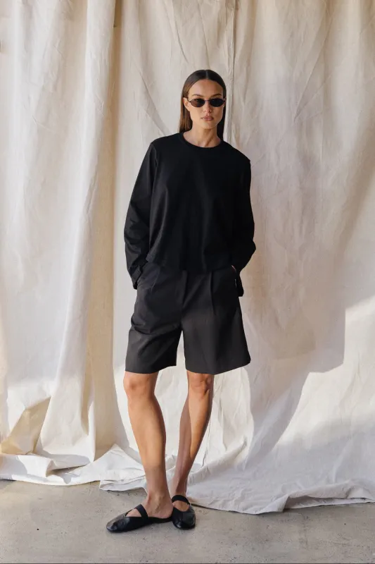 Cameron Tailored Bermuda Short (Black) made by Runway Scout