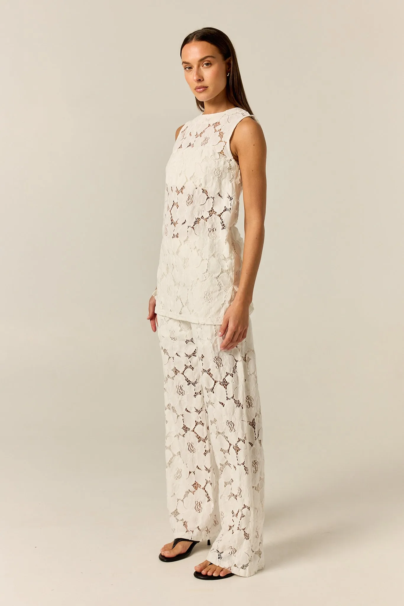 Jocelyn Lace Top (White) sold by Runway Scout product image thumbnail 4