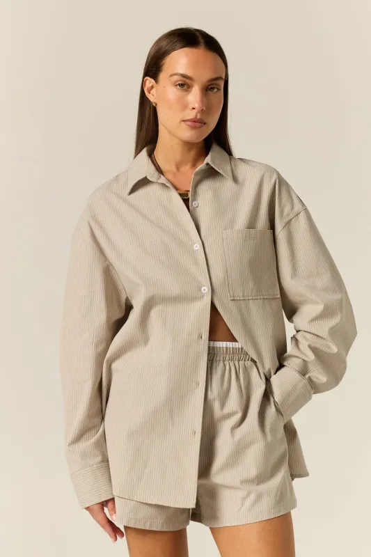 Miller Shirt (Sand Pinstripe) made by Runway Scout