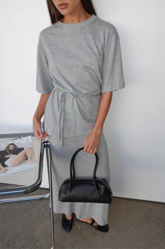 Noa Belted Tee (Grey) made by Runway Scout