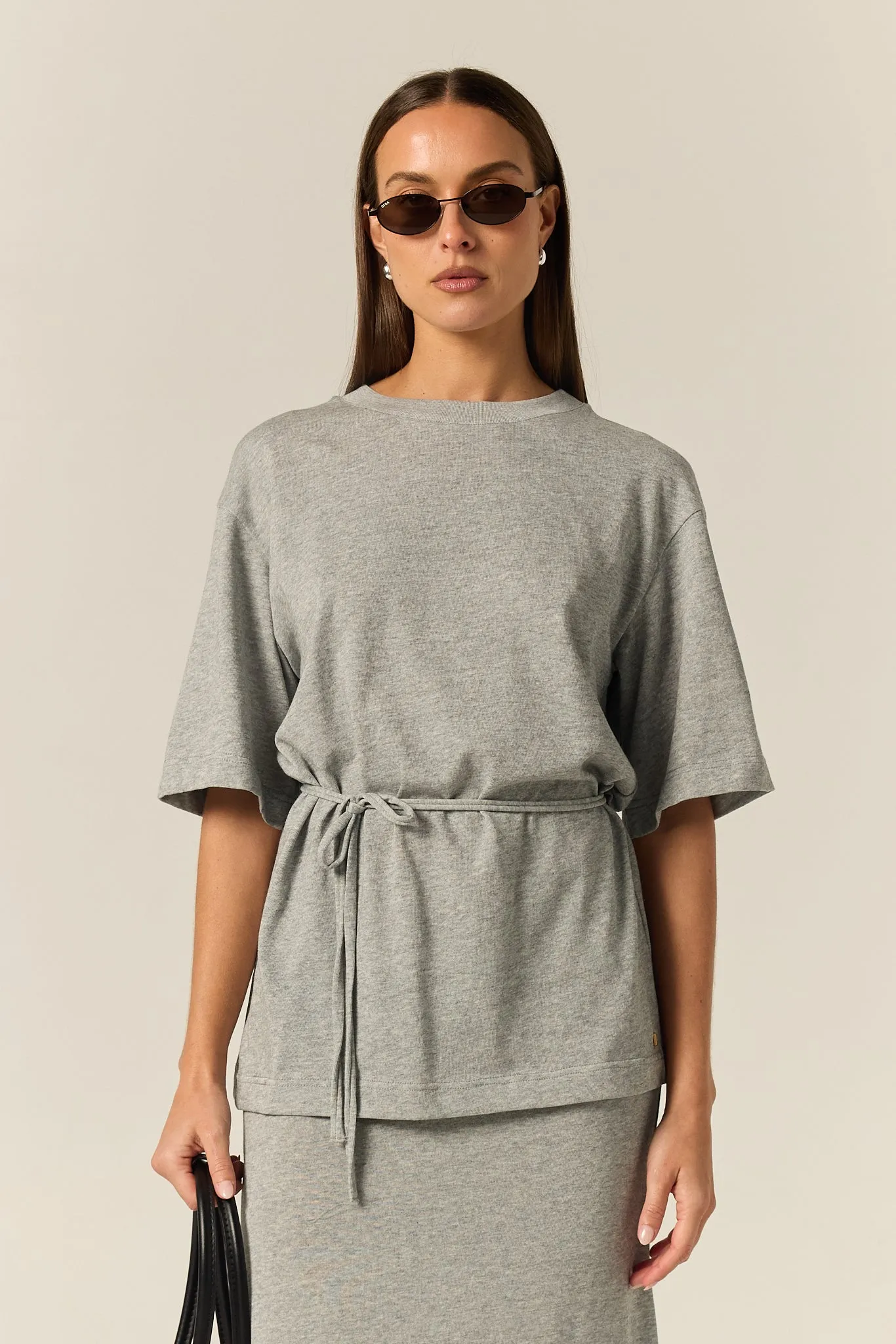 Noa Belted Tee (Grey) sold by Runway Scout product image thumbnail 2